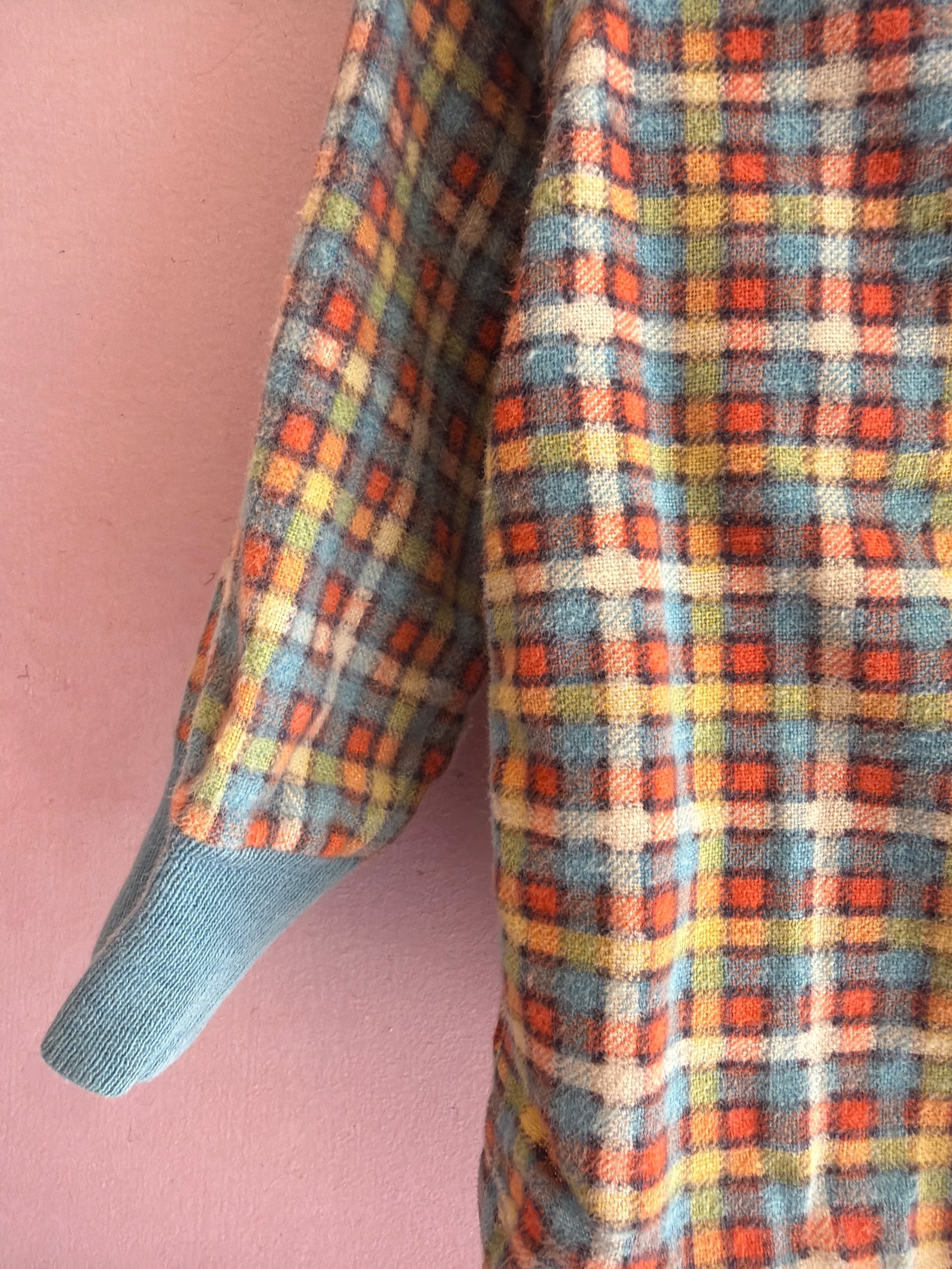 vintage Neon Plaid Flannel Long Sleeve Shirt / 12-18 months