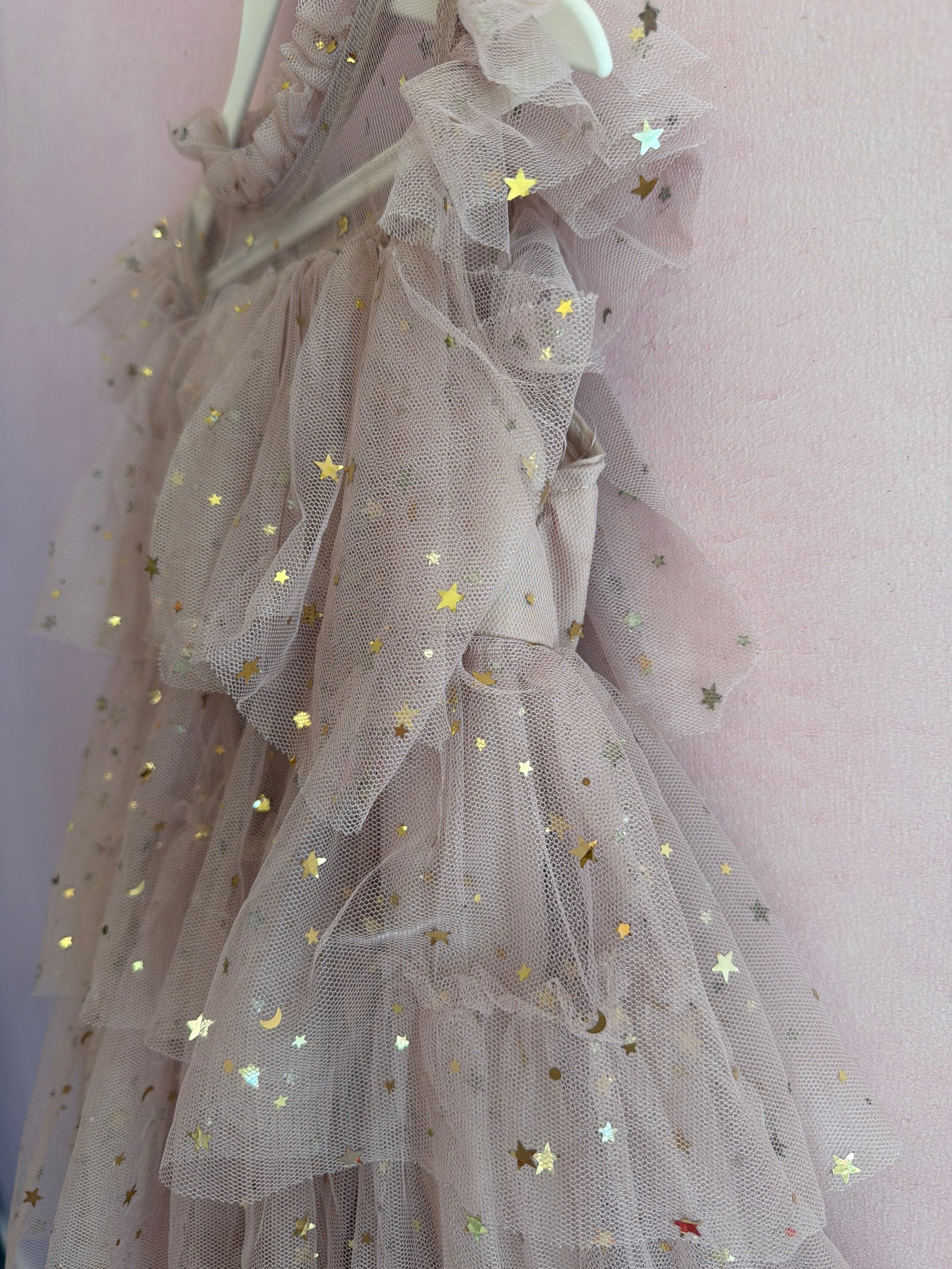 Mauve with Confetti Sequin Stars Dress / 3-4