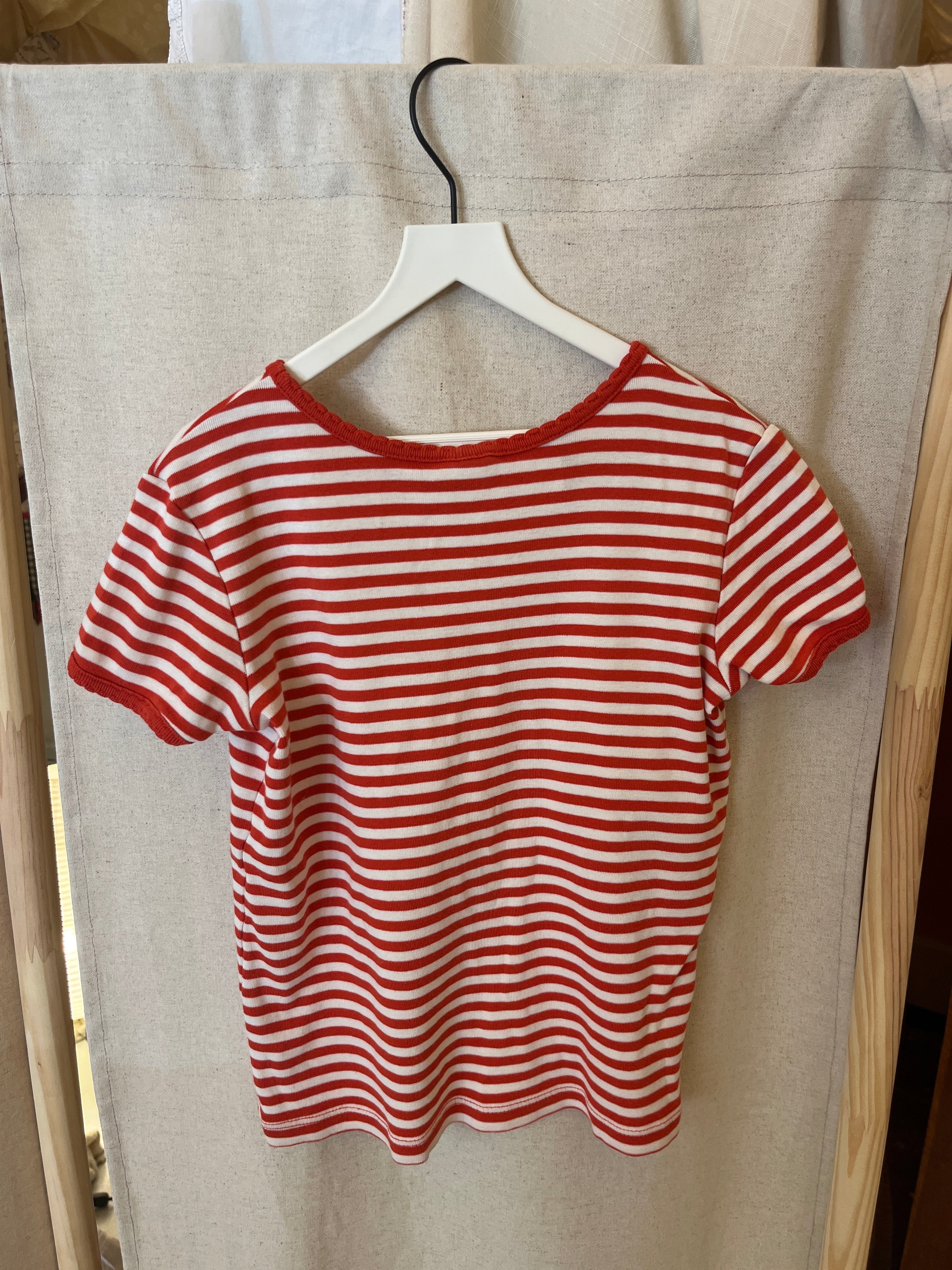 Hanna Andersson Red and White T-Shirt / 6-7 Years