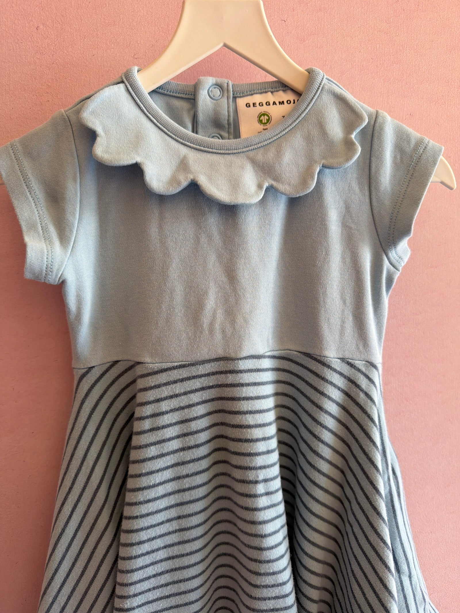 Petal blue with stripes Dress / 9-12 months (EU 74-80)