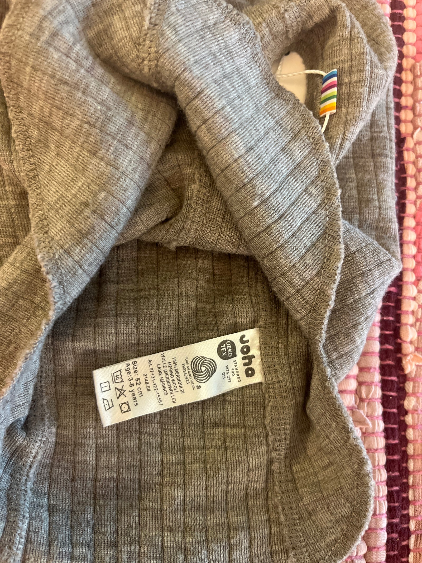 joha Taupe 100% merino wool balaclava / 3-5 Years