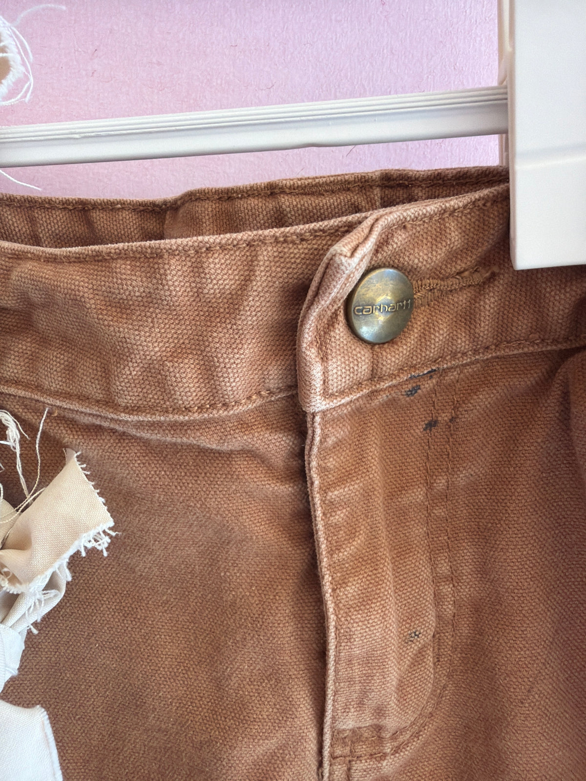 Creative Carhartt Carpenter Workwear Pants with Vintage Sail Adornment / 5