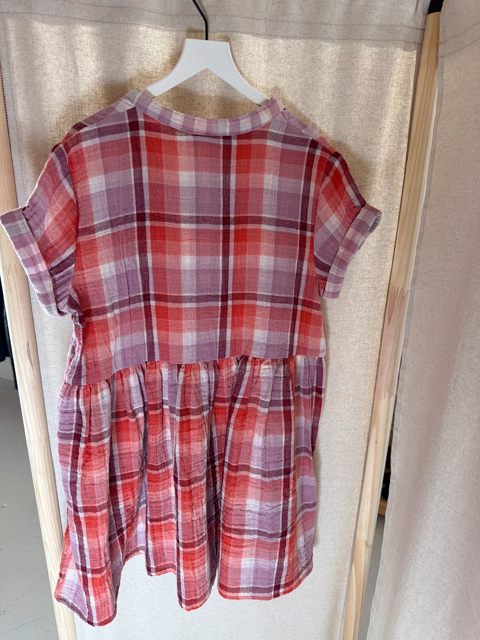 Cat & Jack Orange Plaid Dress / 6-7