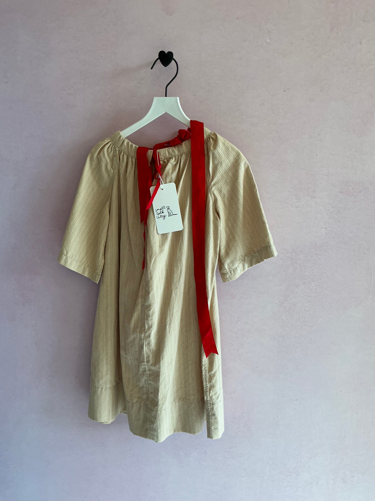 homemade Peach Stripe Bonnet Set Costume / 3-6 years