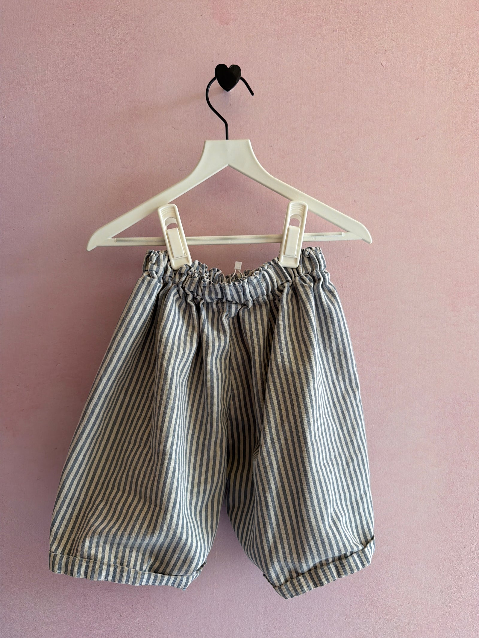 vintage Blue Gray Stripe Shorts / 2T