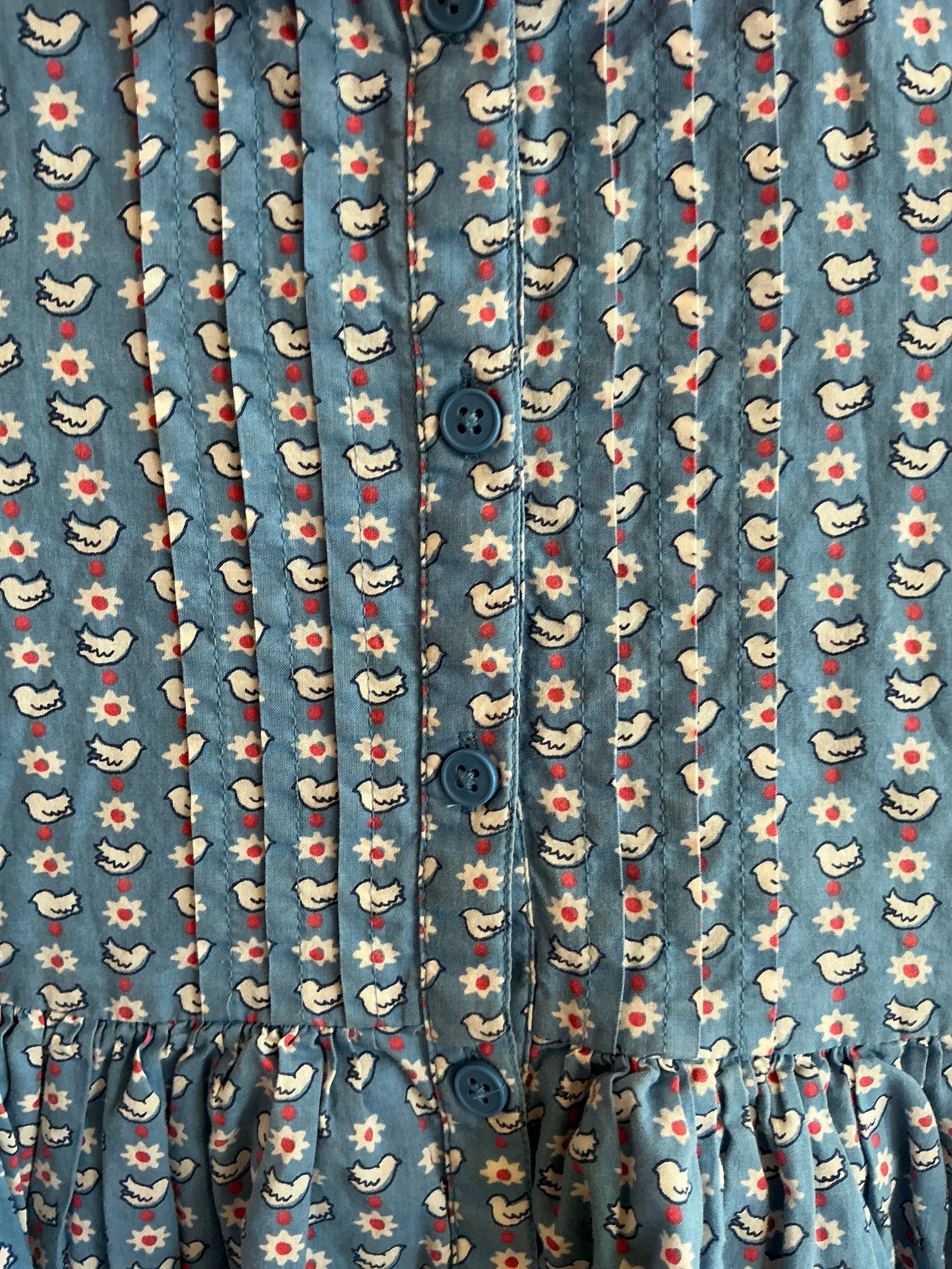 mini boden Stars Doves Peterpan Collar Dress / 6-7 Years