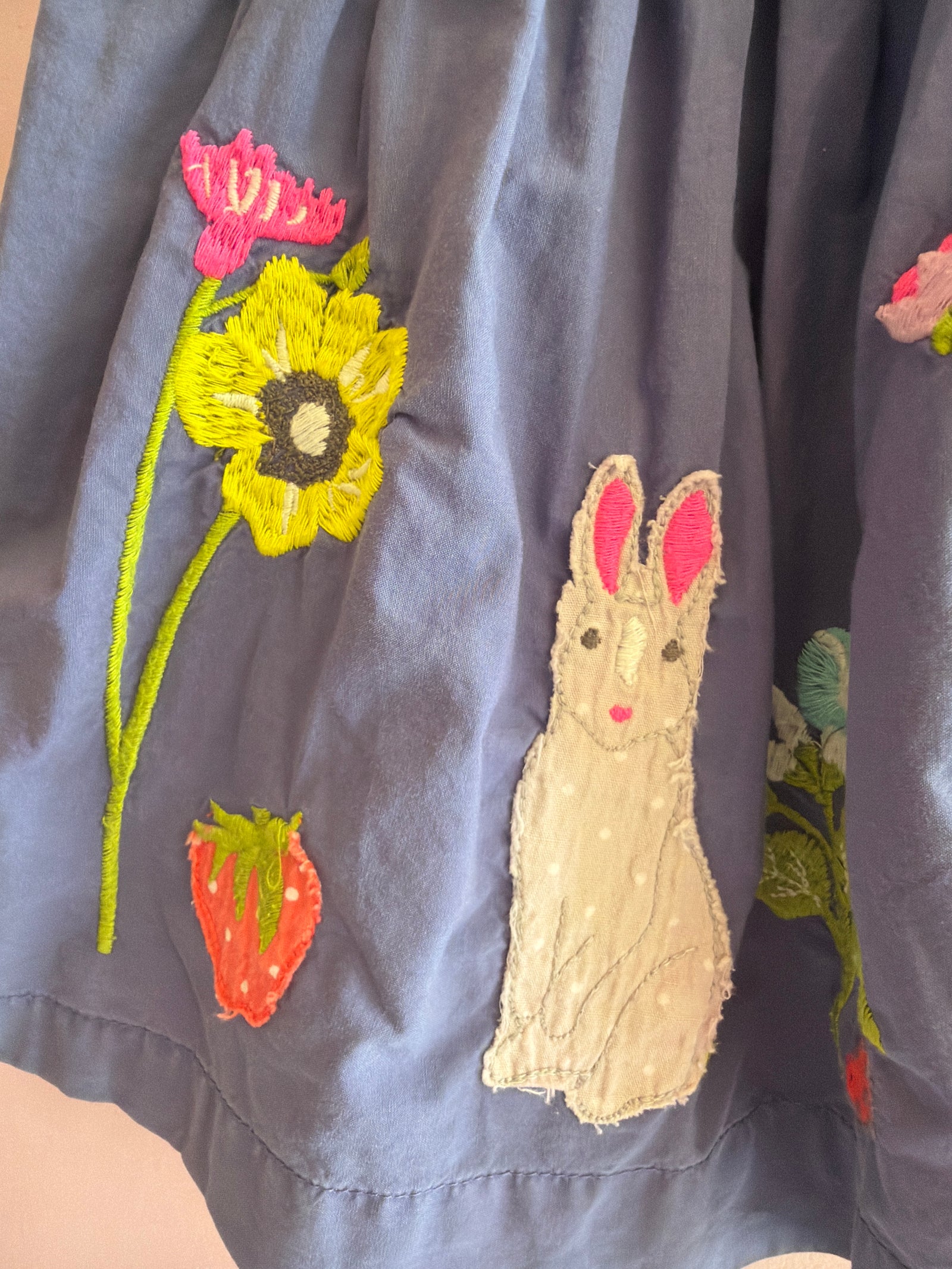 mini boden Bunny Embroidery Circle Skirt / 18-24 months