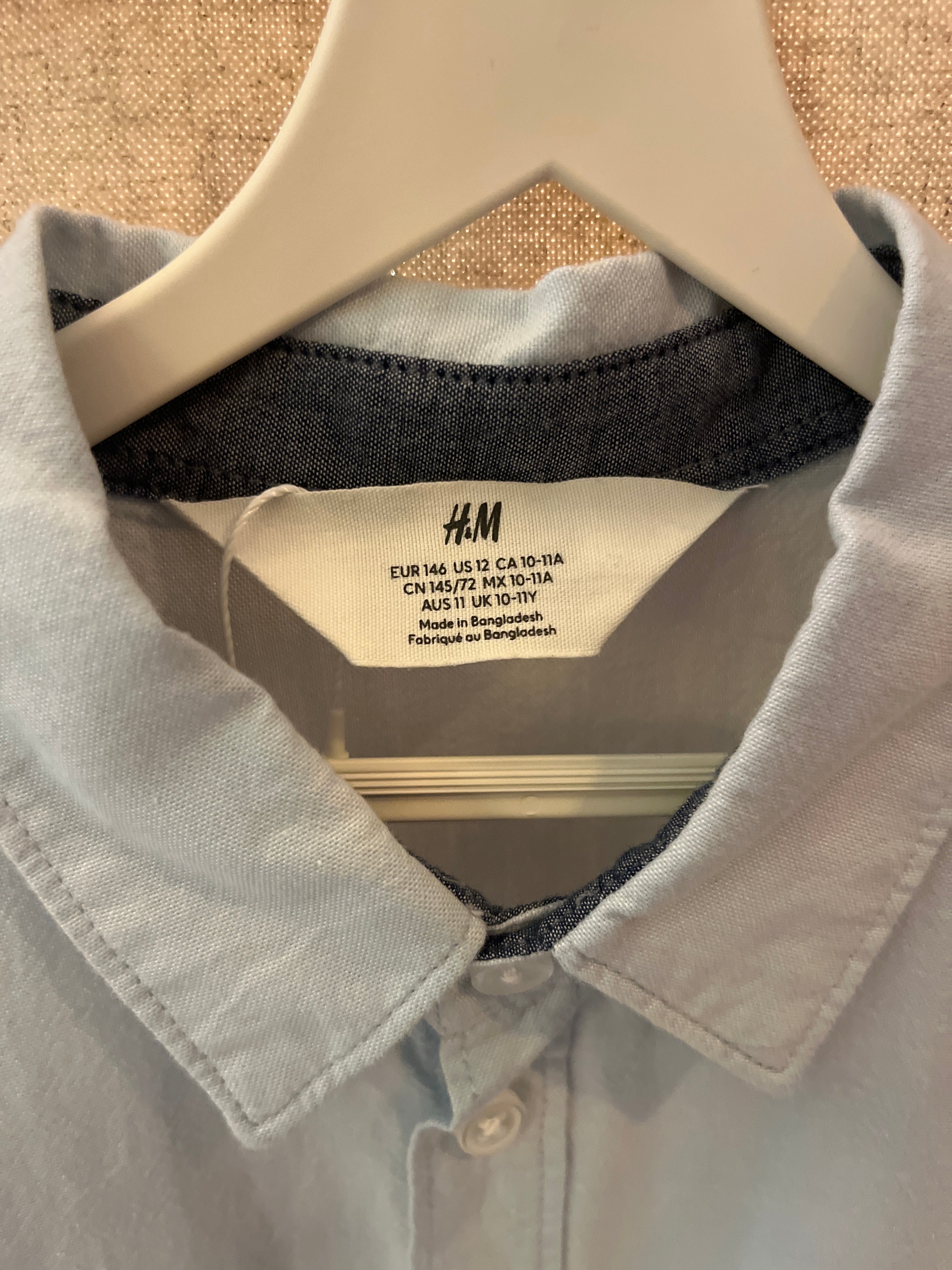 H&M Light blue Short Sleeve Collar Shirt / 12