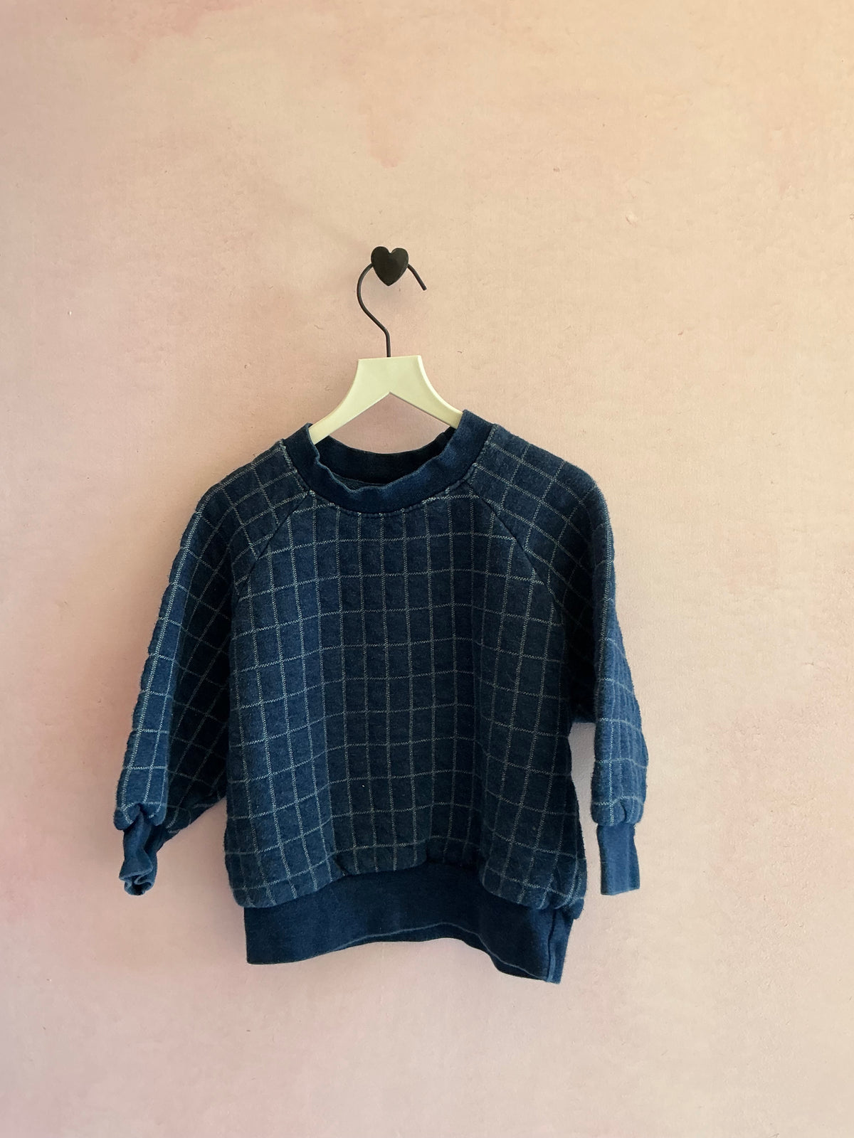 Soft Gallery Blue Windowpane Check Sweatshirt / 2