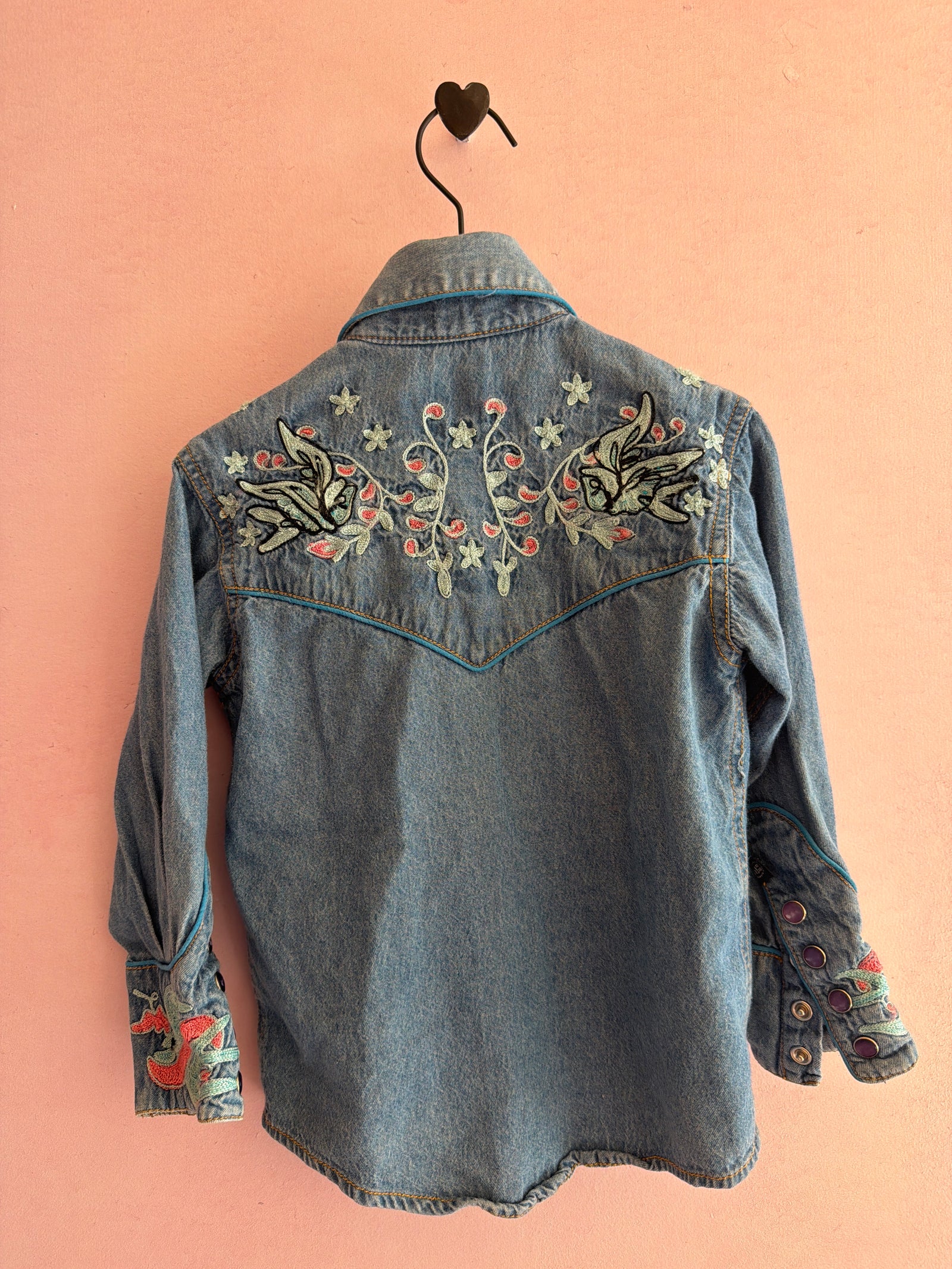 Tru-West by Rockmount Ranch Wear Chain Stitch Embroidered Western Snap Shirt
