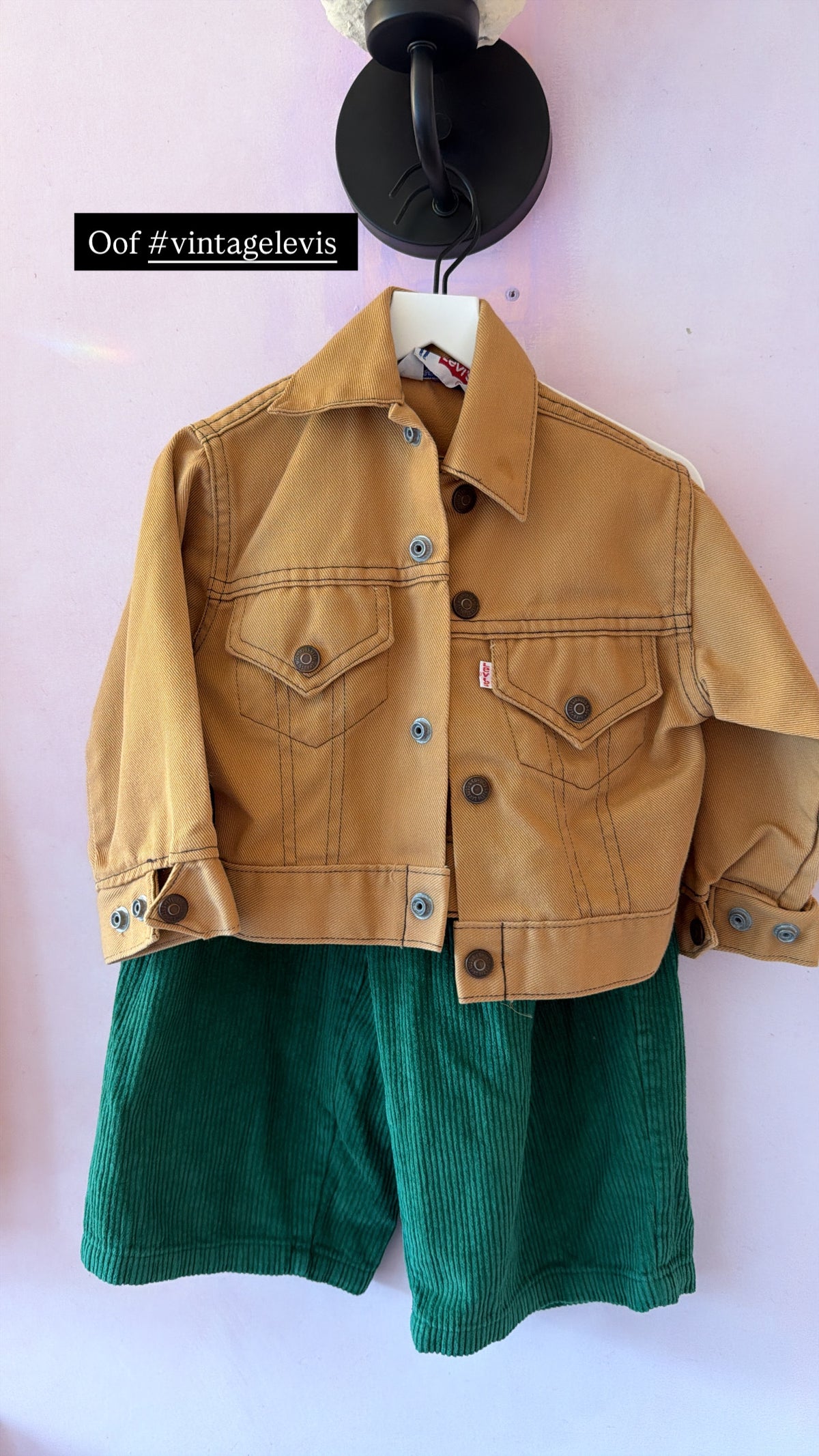 vintage 70s Levi's Caramel Chore Coat with Dark Brown Contrast Stitch / 4