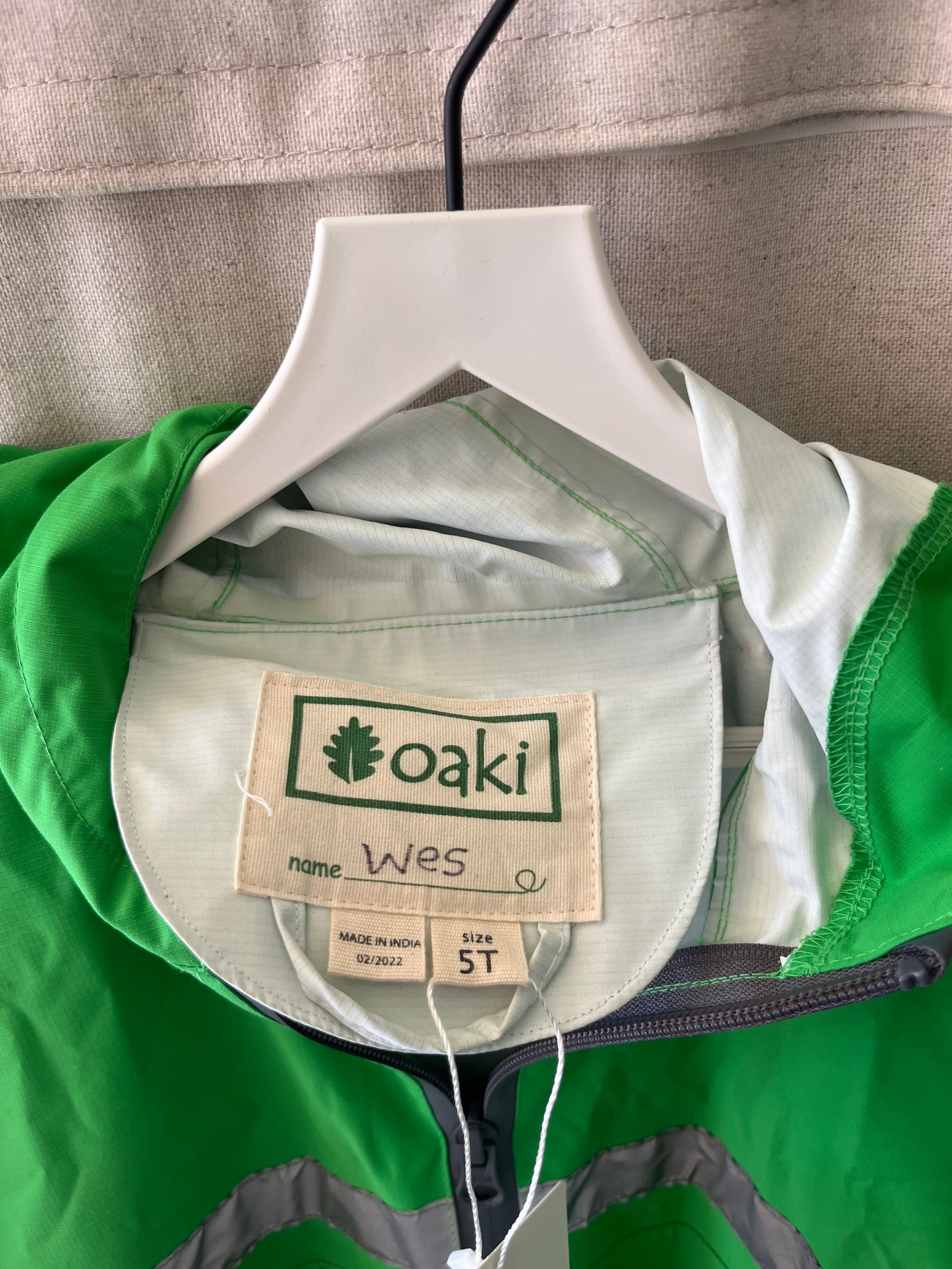 Oaki Bright Green Children's Trail One Piece Rain Suit / 5