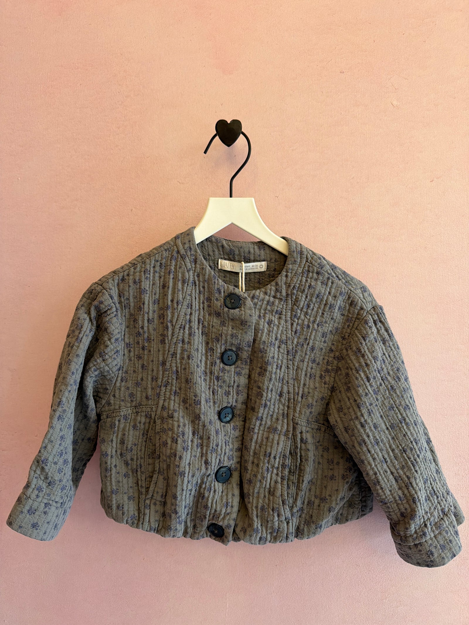zara Quilted Purple Floral Bomber Jacket / 18-24 months