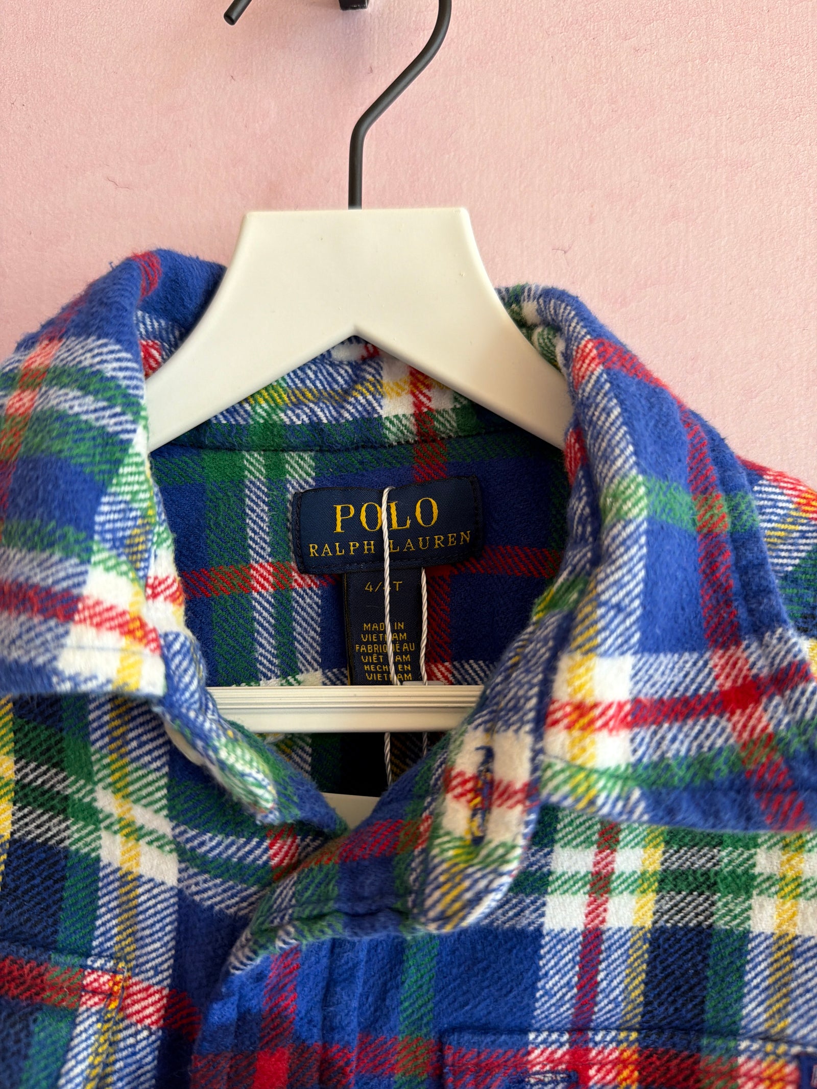 Polo Flannel Primary Green Shirt / 4T