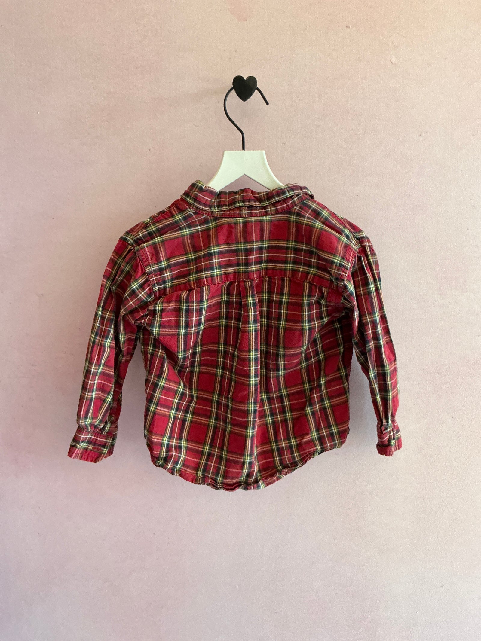 Children's Place Red Tartan Flannel Button-Up Shirt / 24 months