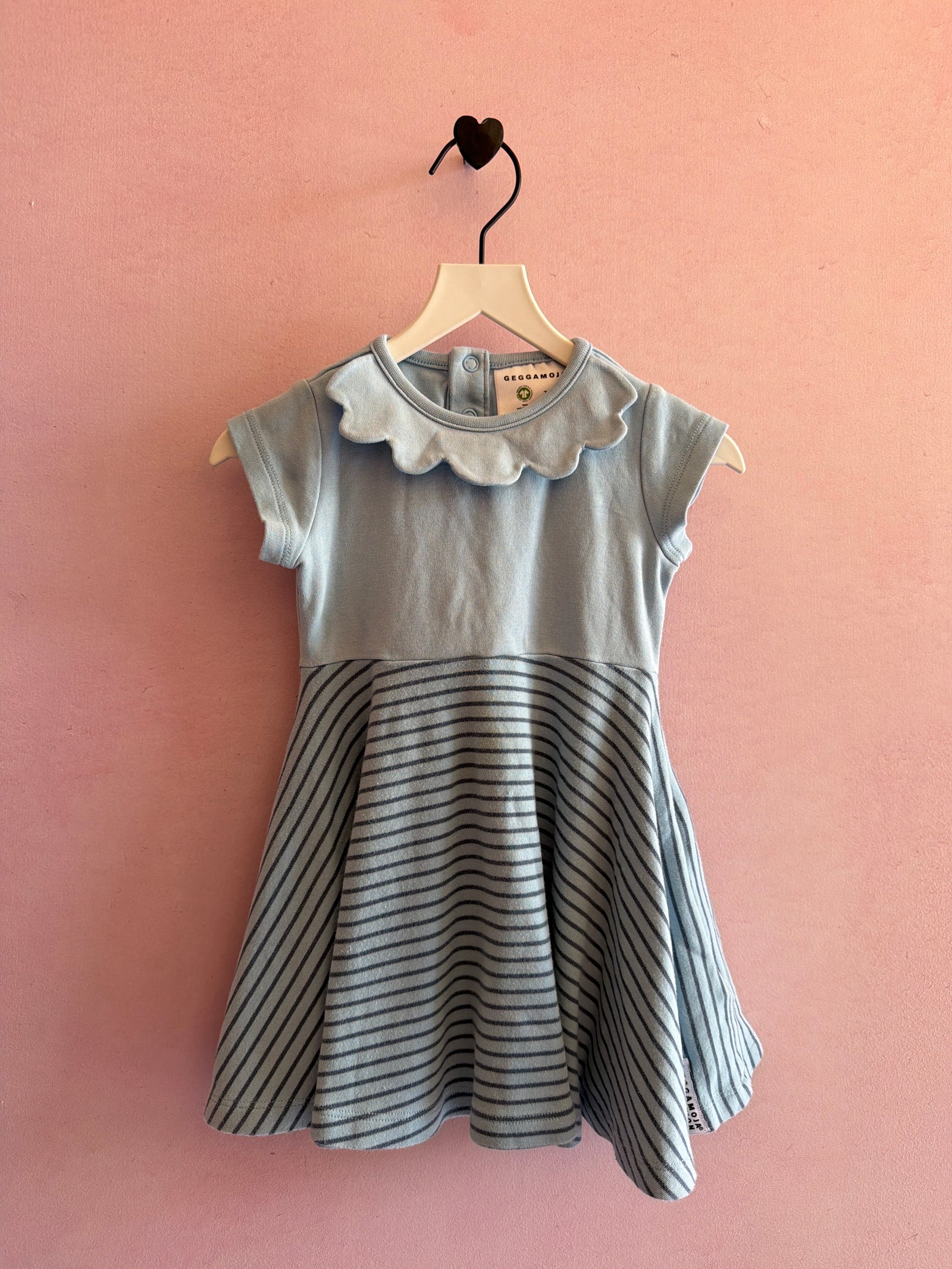 Petal blue with stripes Dress / 9-12 months (EU 74-80)