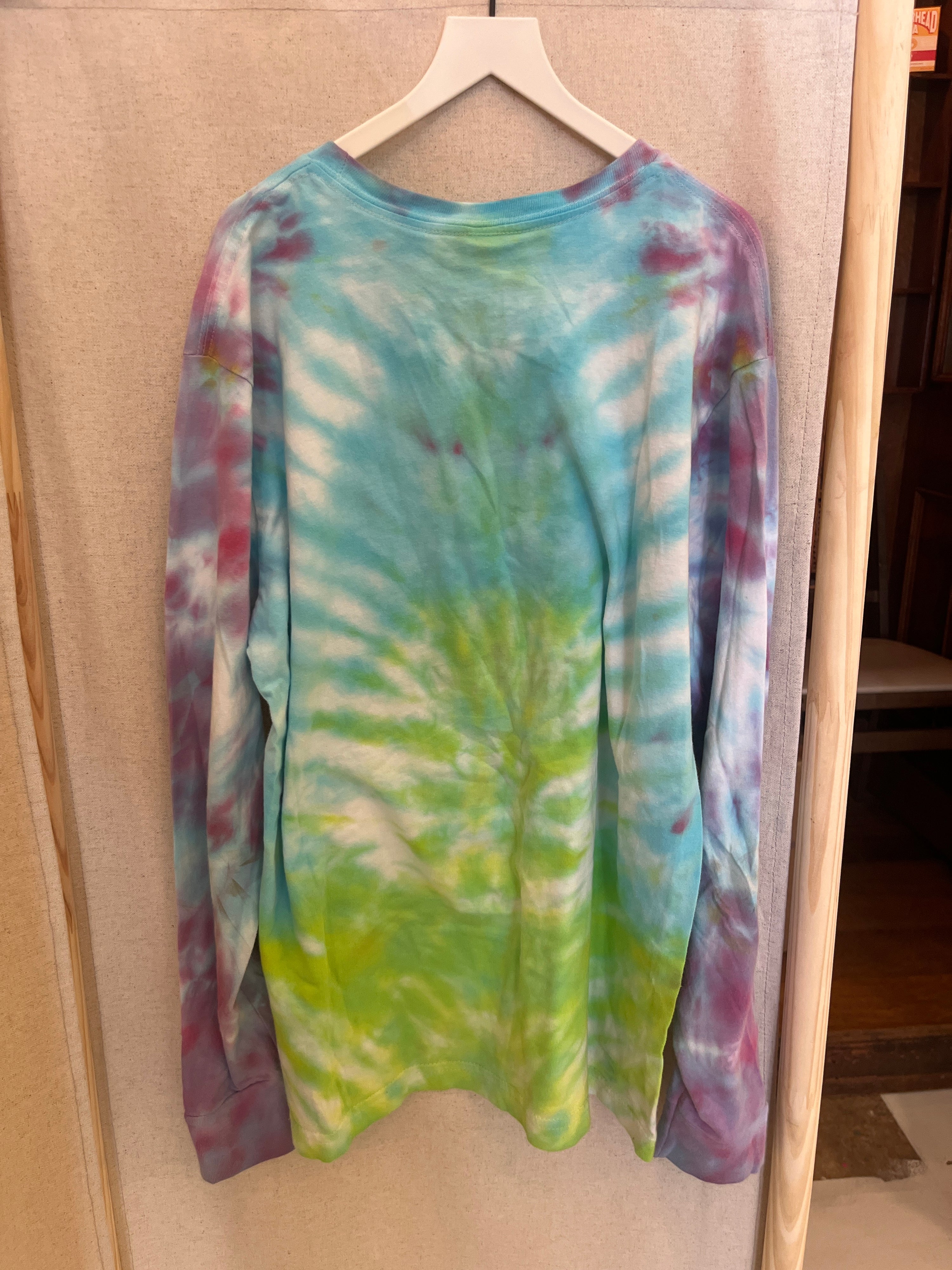 Neon Tie-Dye Long Sleeve Shirt / Youth L