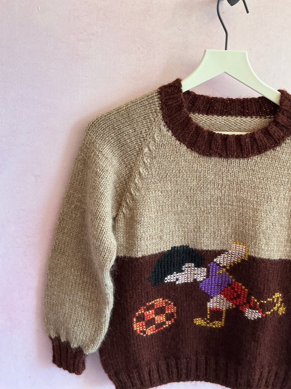 vintage wool cross stitch soccer sweater / 6