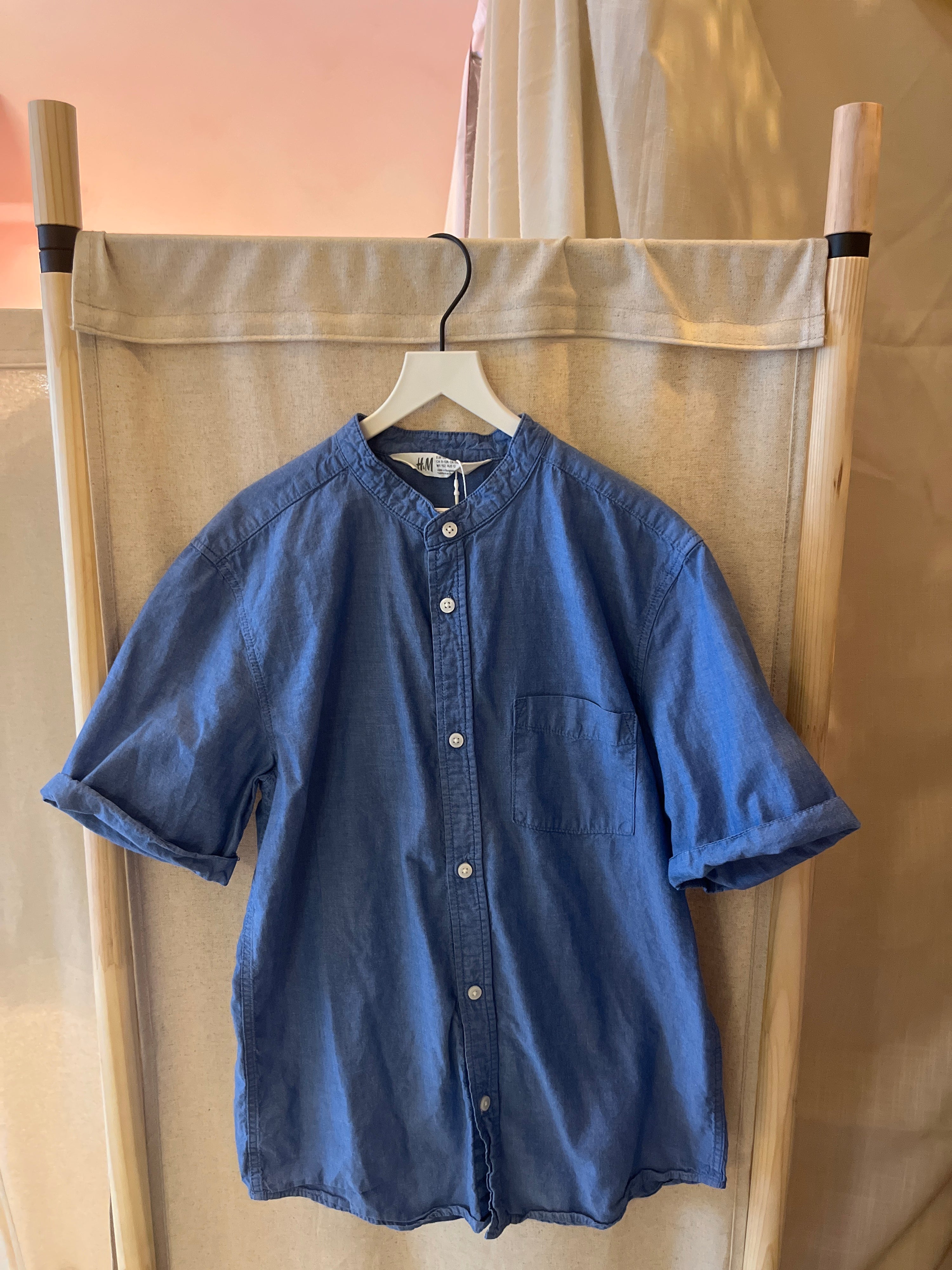 H&M Chambray Short Sleeve Button Down / 11-12