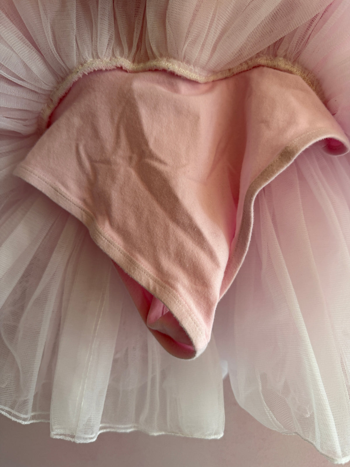 Pink with Lace Trim and Rosette Vintage Tutu / 4-6