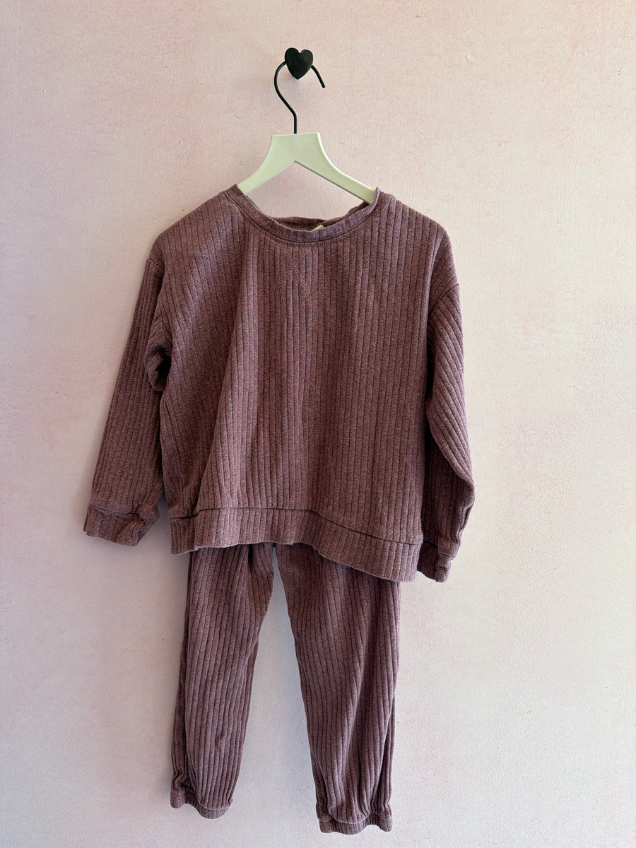 Kate Quinn Organics Mauve Ribbed Top & Leggings 2 Piece Set / 5