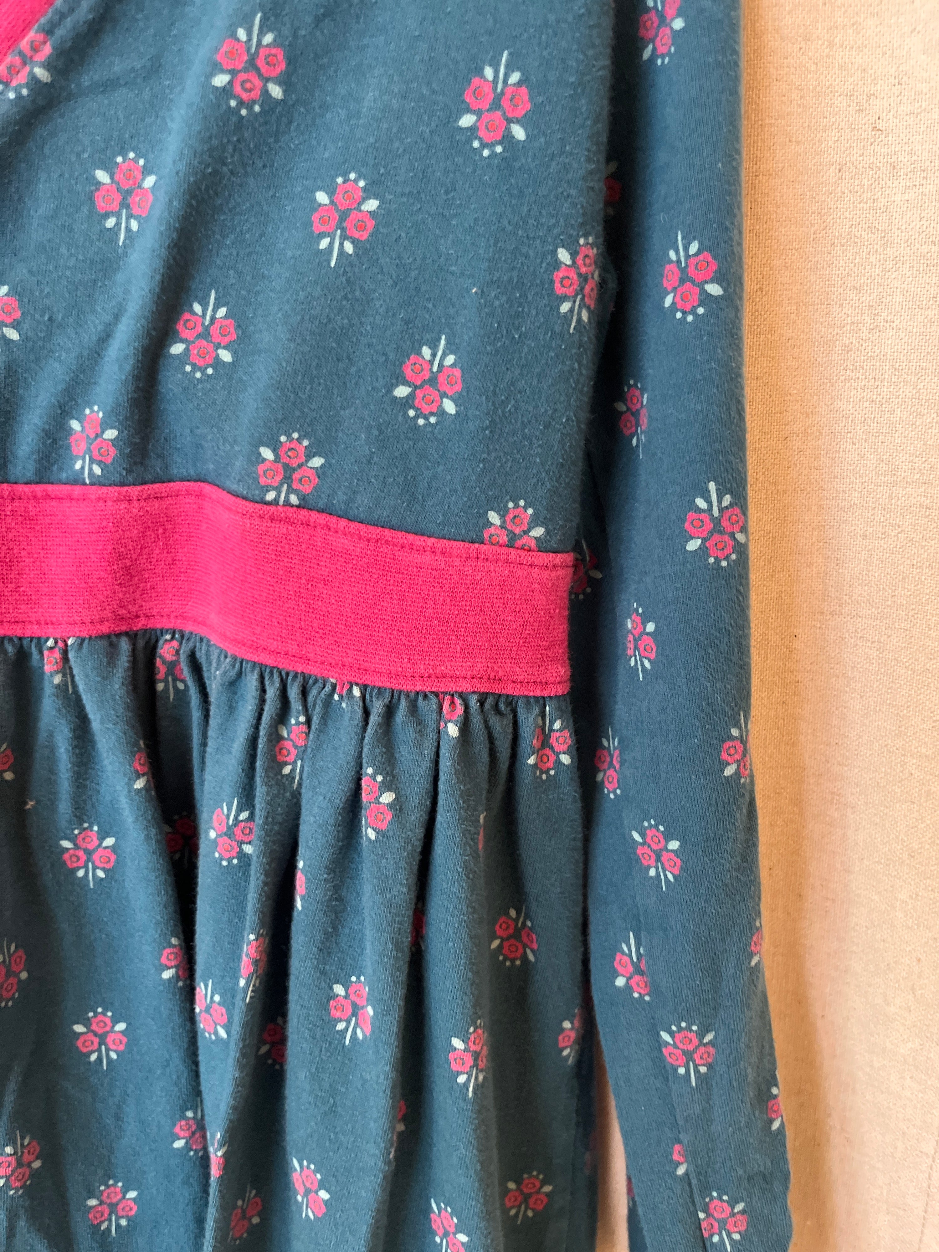 tea teal rosette Dress / 7