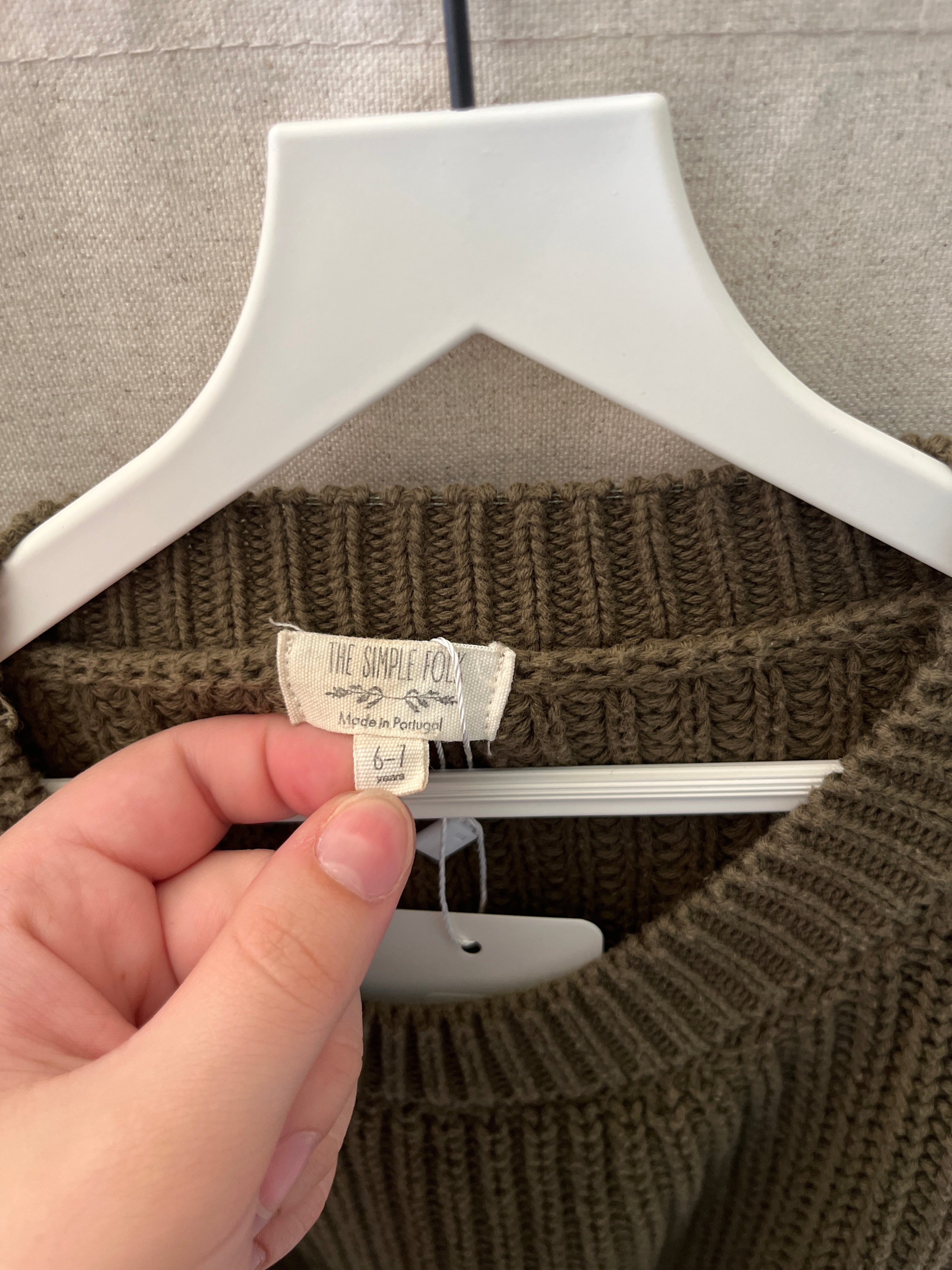 The Simple Folk Olive Sweater / 6-7 Years