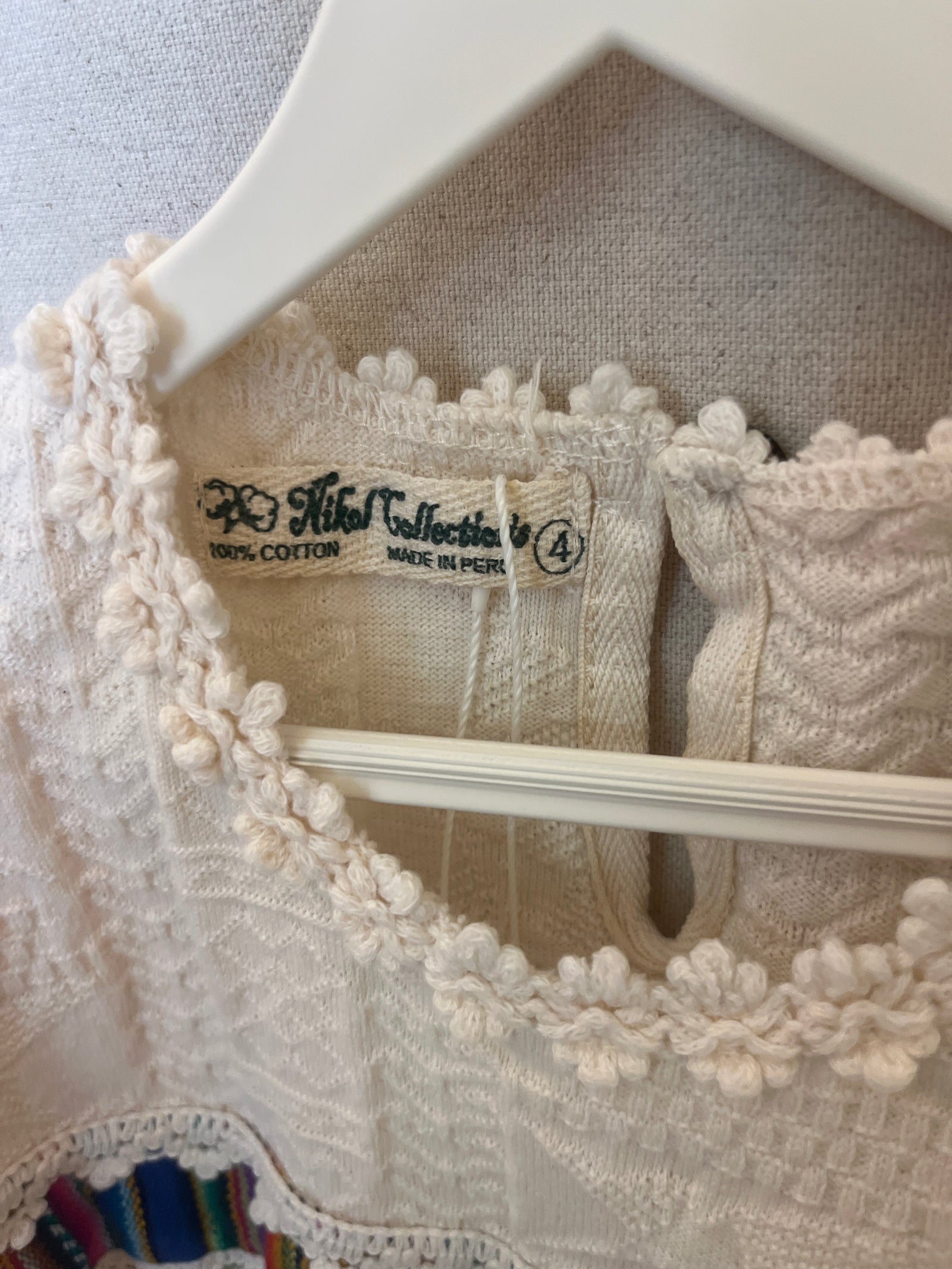 Nikol Collection Peru Cream Knit Dress / 3-4 Years
