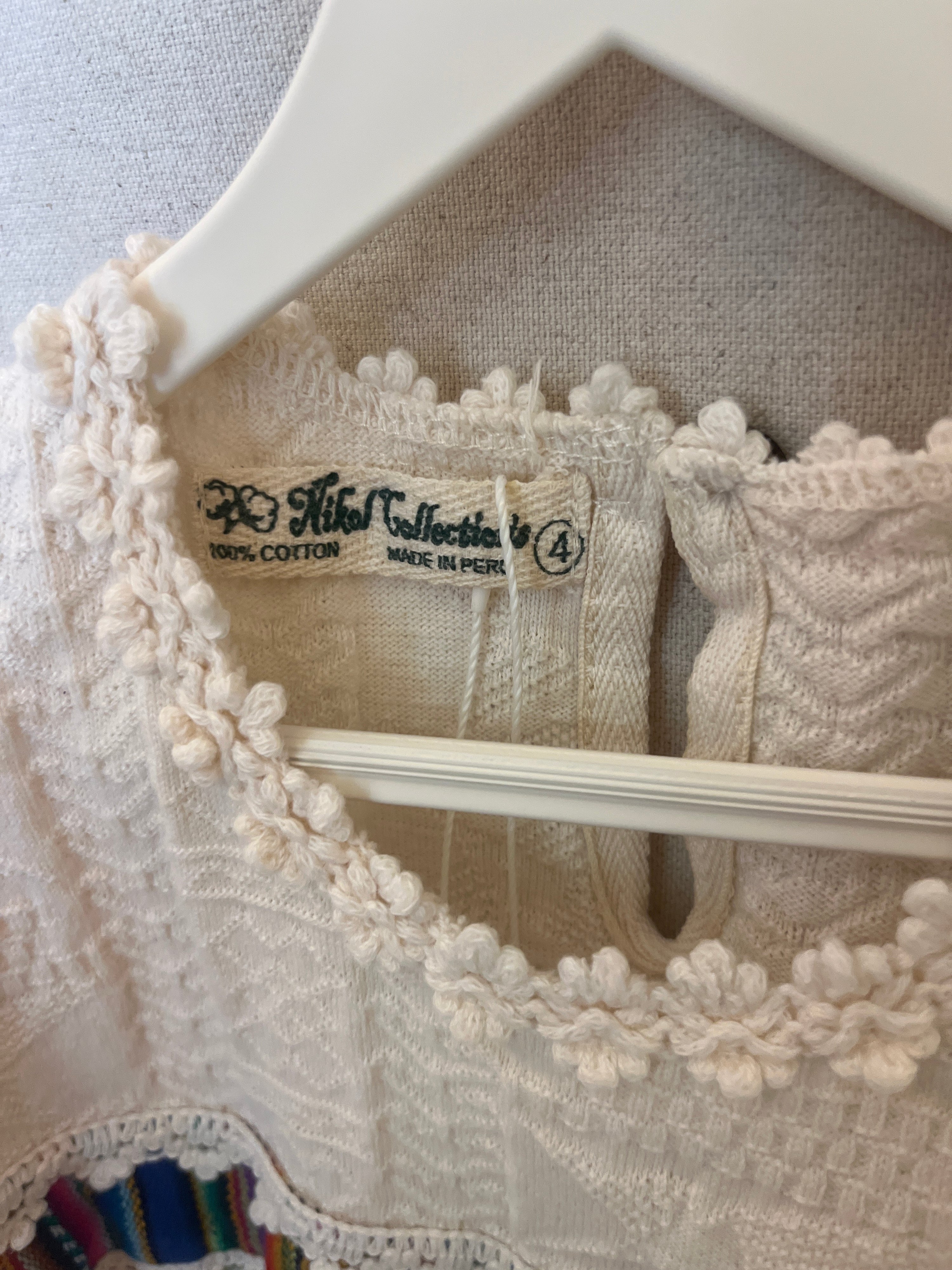 Nikol Collection Peru Cream Knit Dress / 3-4 Years