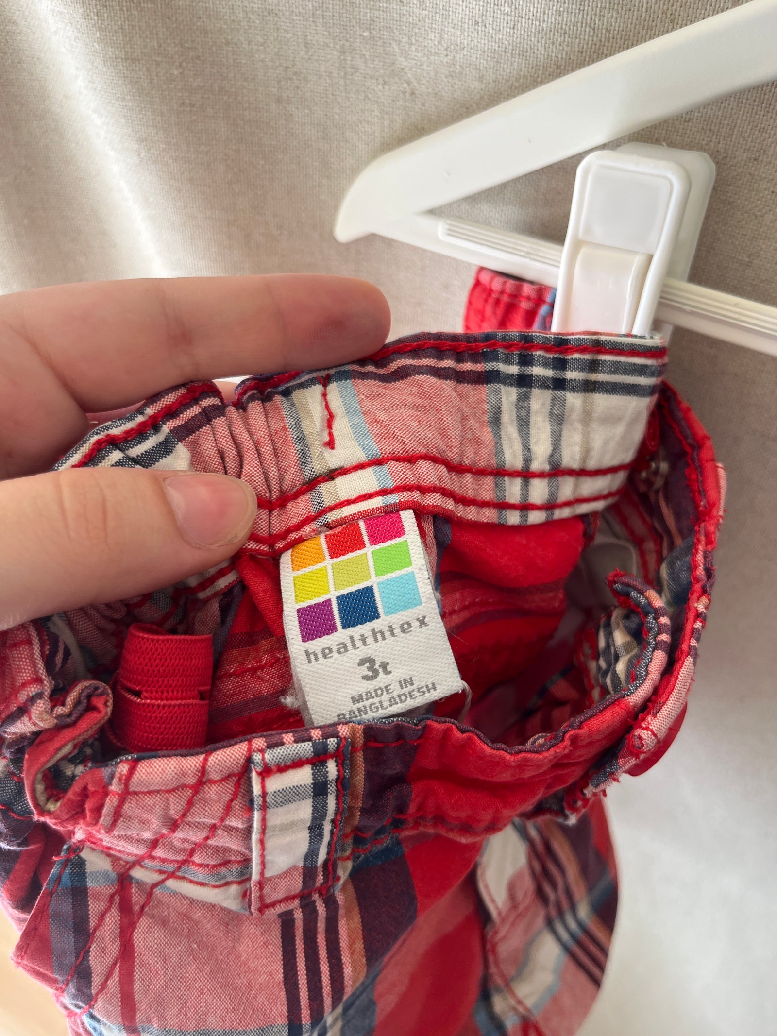 health-tex Red Plaid Shorts / 3T