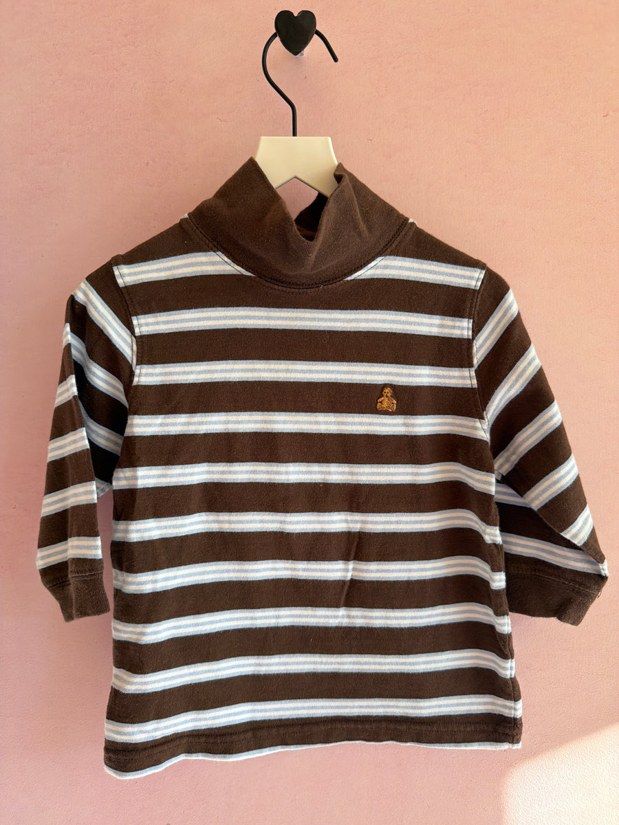 vintage baby Gap Brown and Light Blue bear Long Sleeve Shirt / 12-18 months