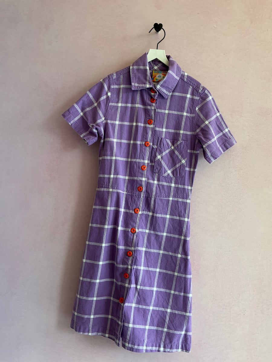 Mokuyobi Purple Grid Dress / XXS Women's
