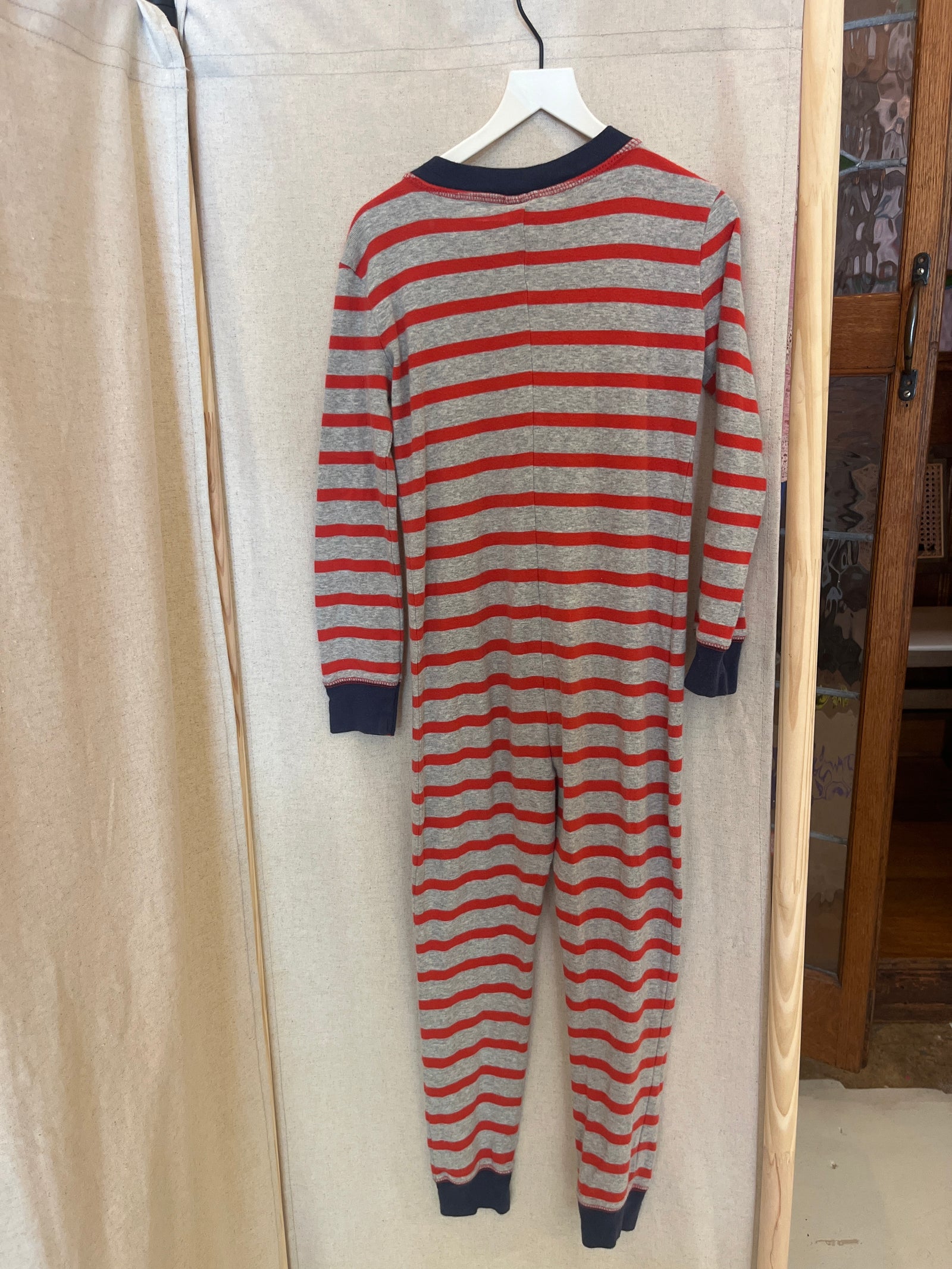 mini boden Gray and Red Stripe Pajamas / 7