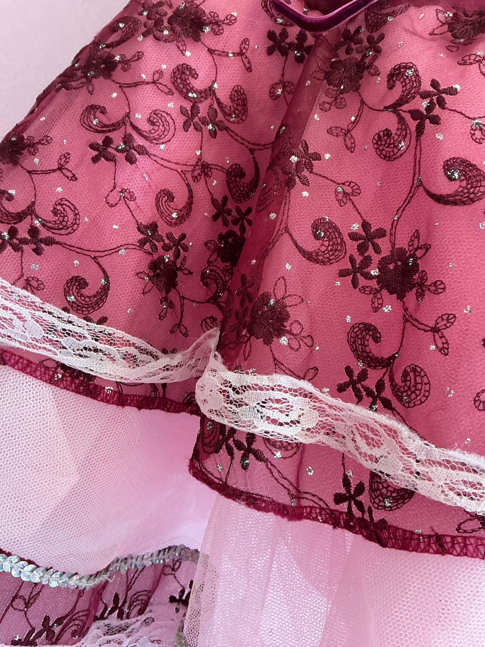 Unknown Burgundy Pink Ballet Costume Dress /