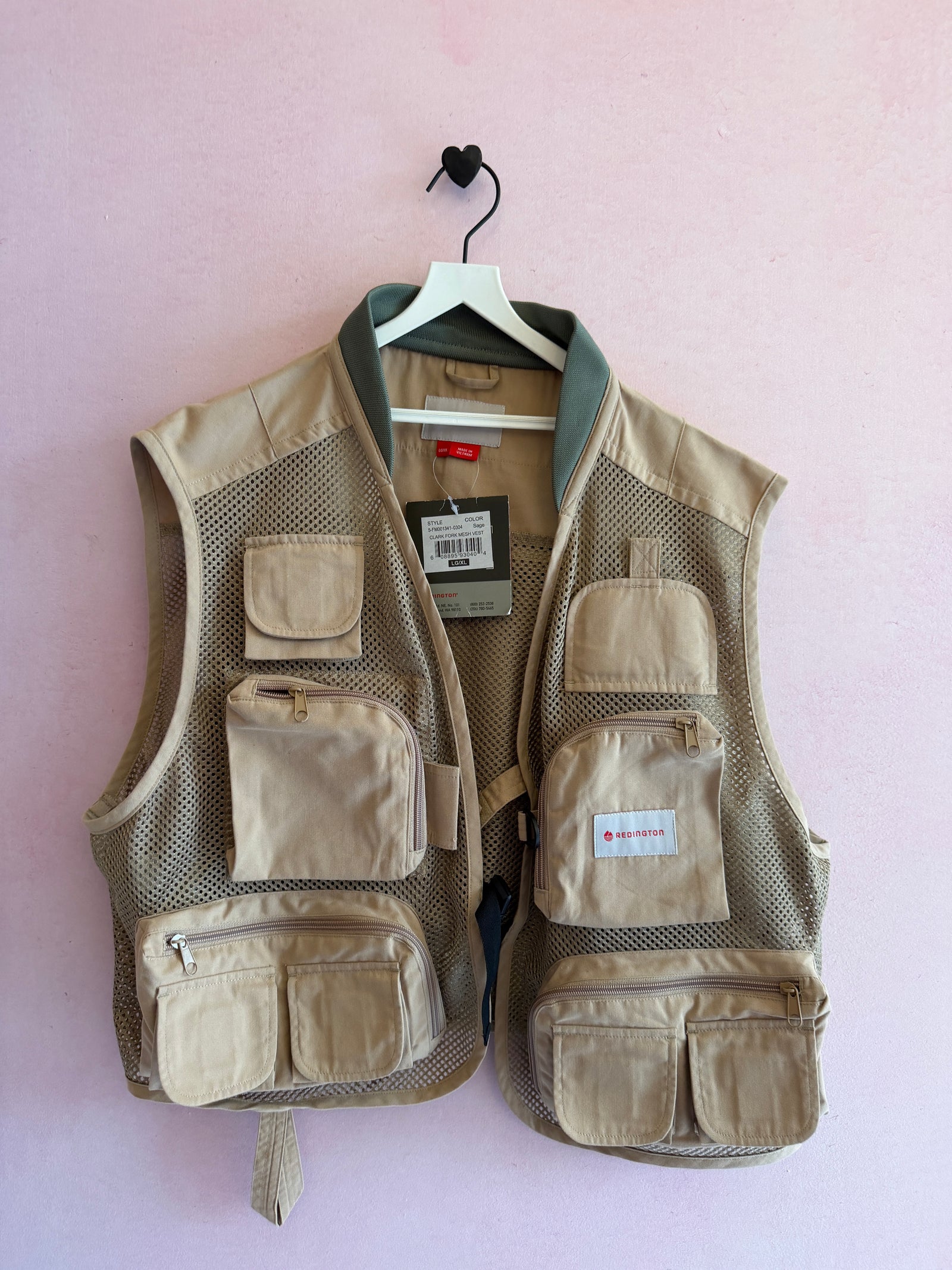 NWT Redington Mesh Beige Utility Fishing Vest / L/XL