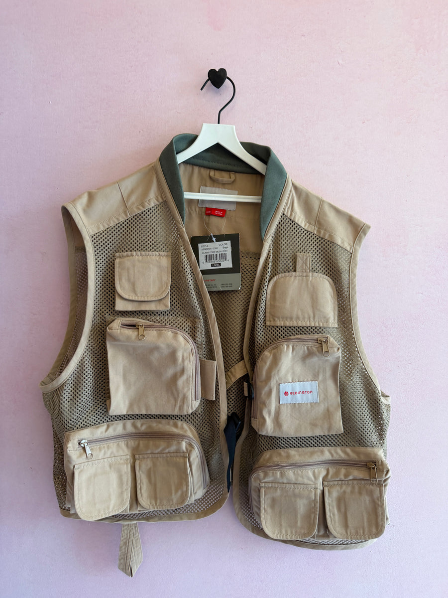 NWT Redington Mesh Beige Utility Fishing Vest / L/XL