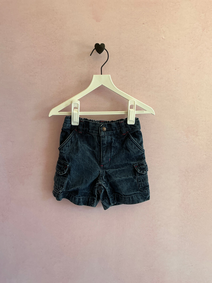 Gymboree Dark Denim Cargo Shorts / 3-6 months