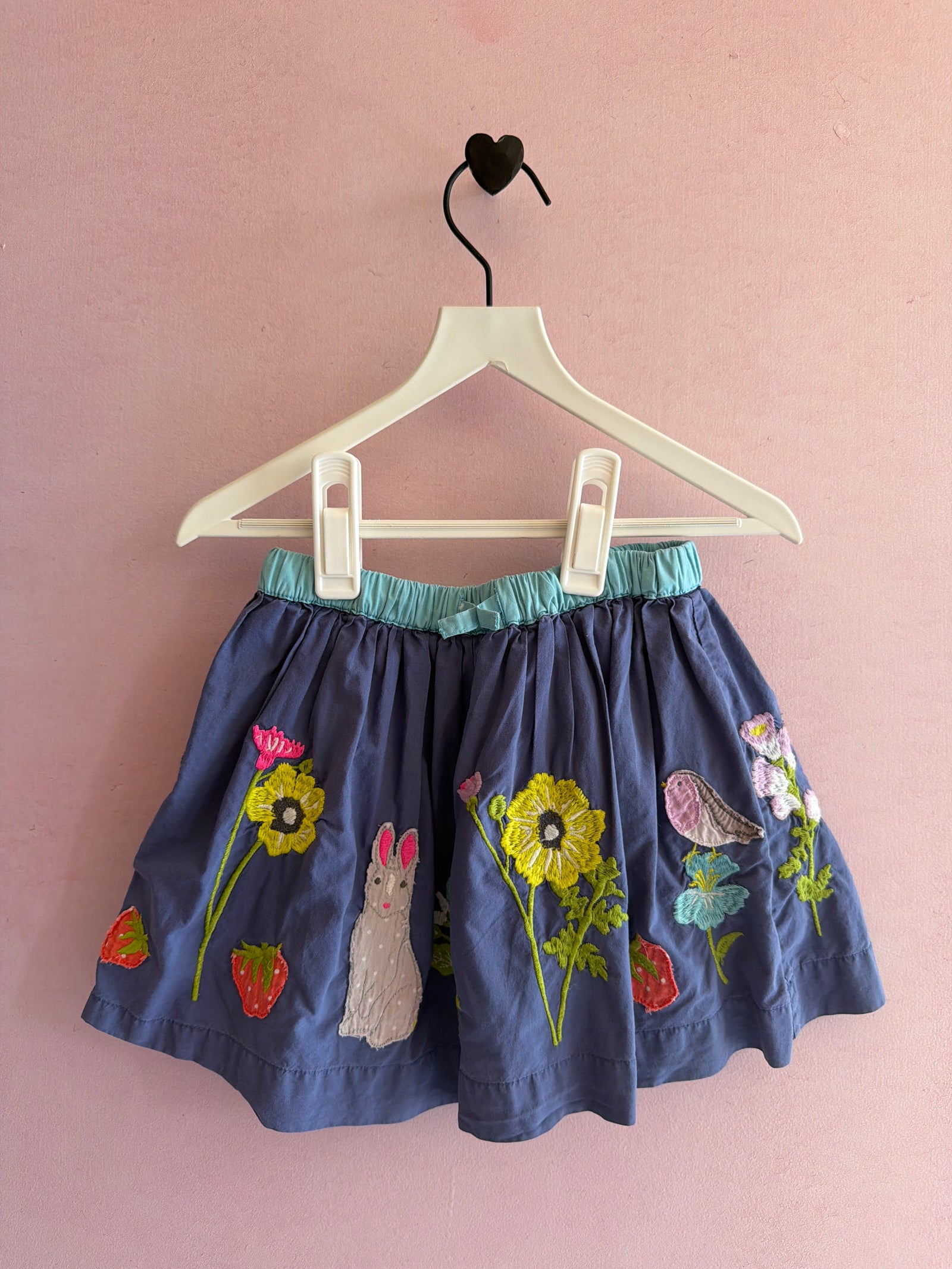 mini boden Bunny Embroidery Circle Skirt / 18-24 months