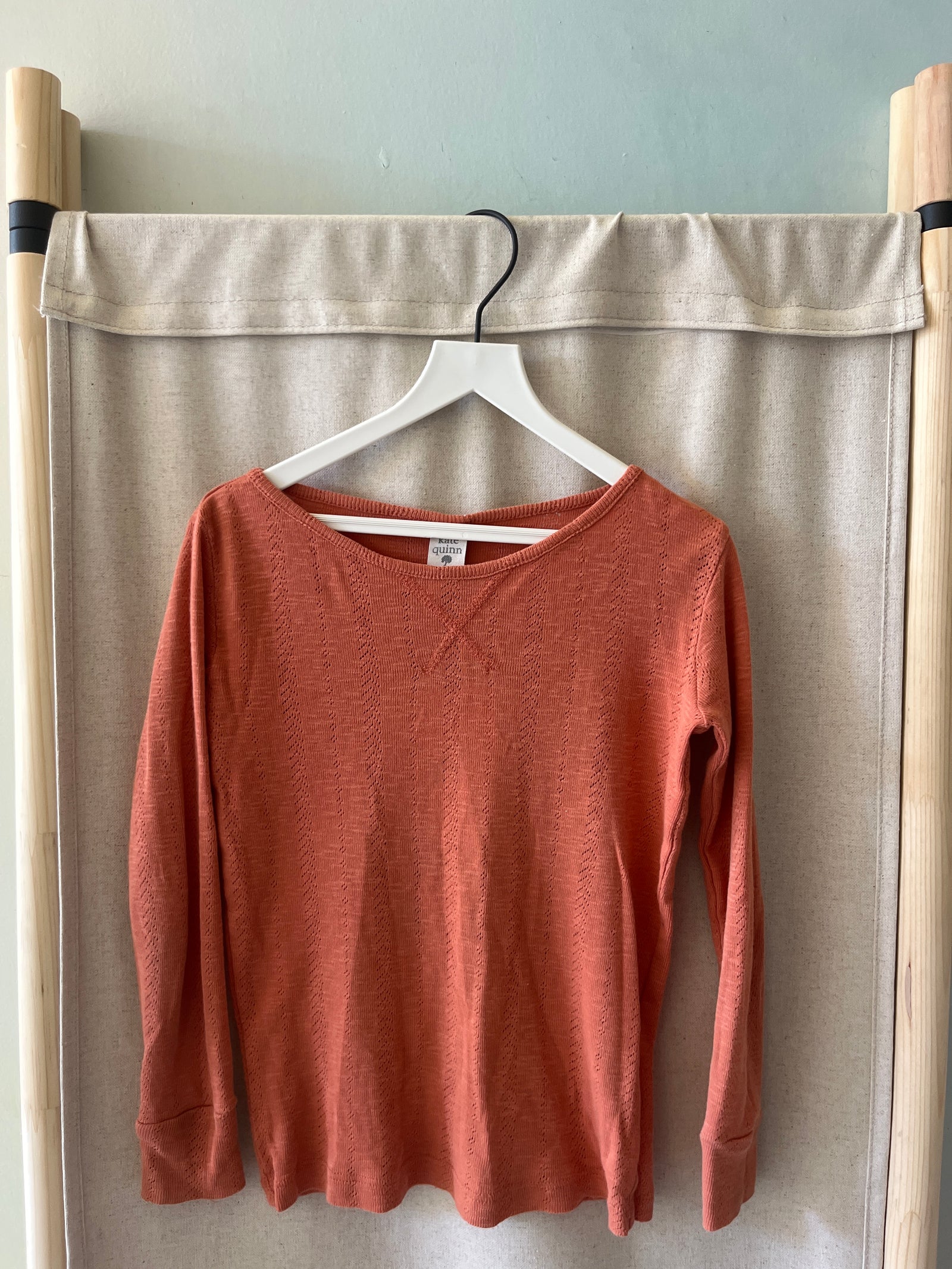 Kate Quinn Organics Peach Pointelle Top / 7