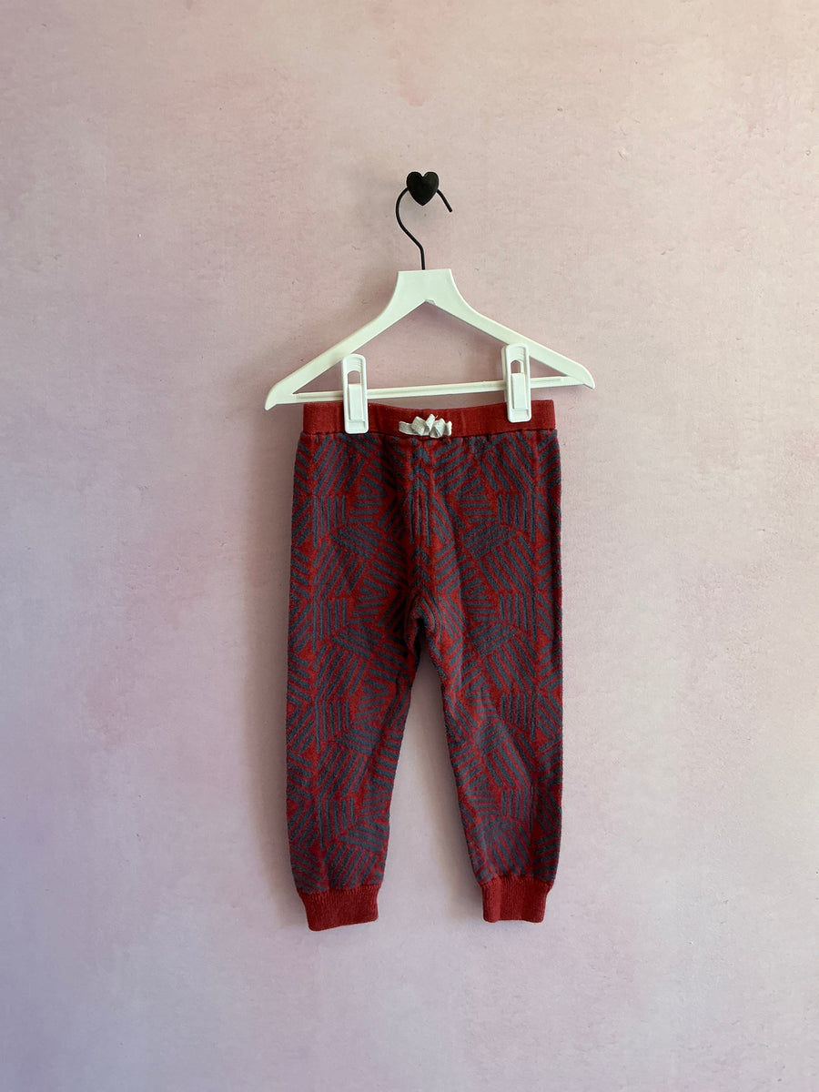 micael greg kids Rust Blue Herringbone pants / 2T