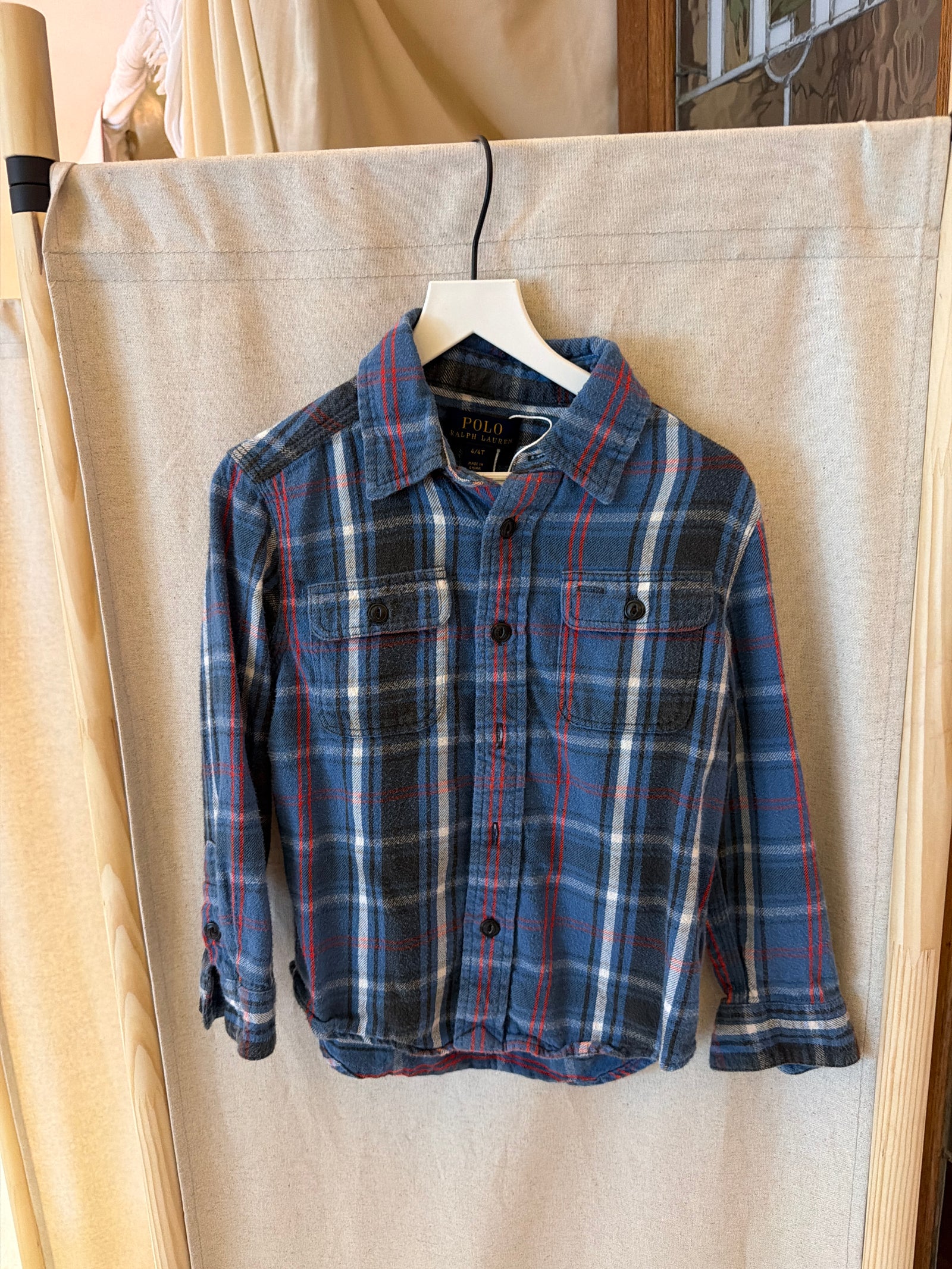 Polo Ralph Lauren Blue Plaid Flannel / 4