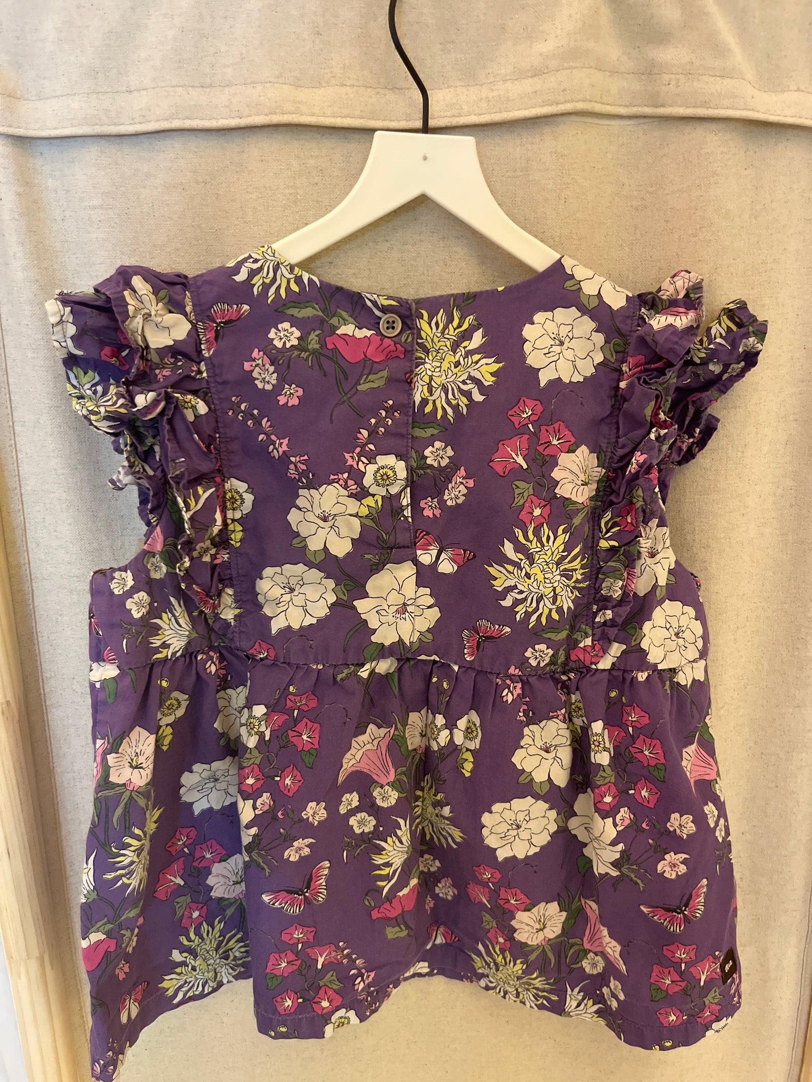 tea Purple with floral print Blouse / 7