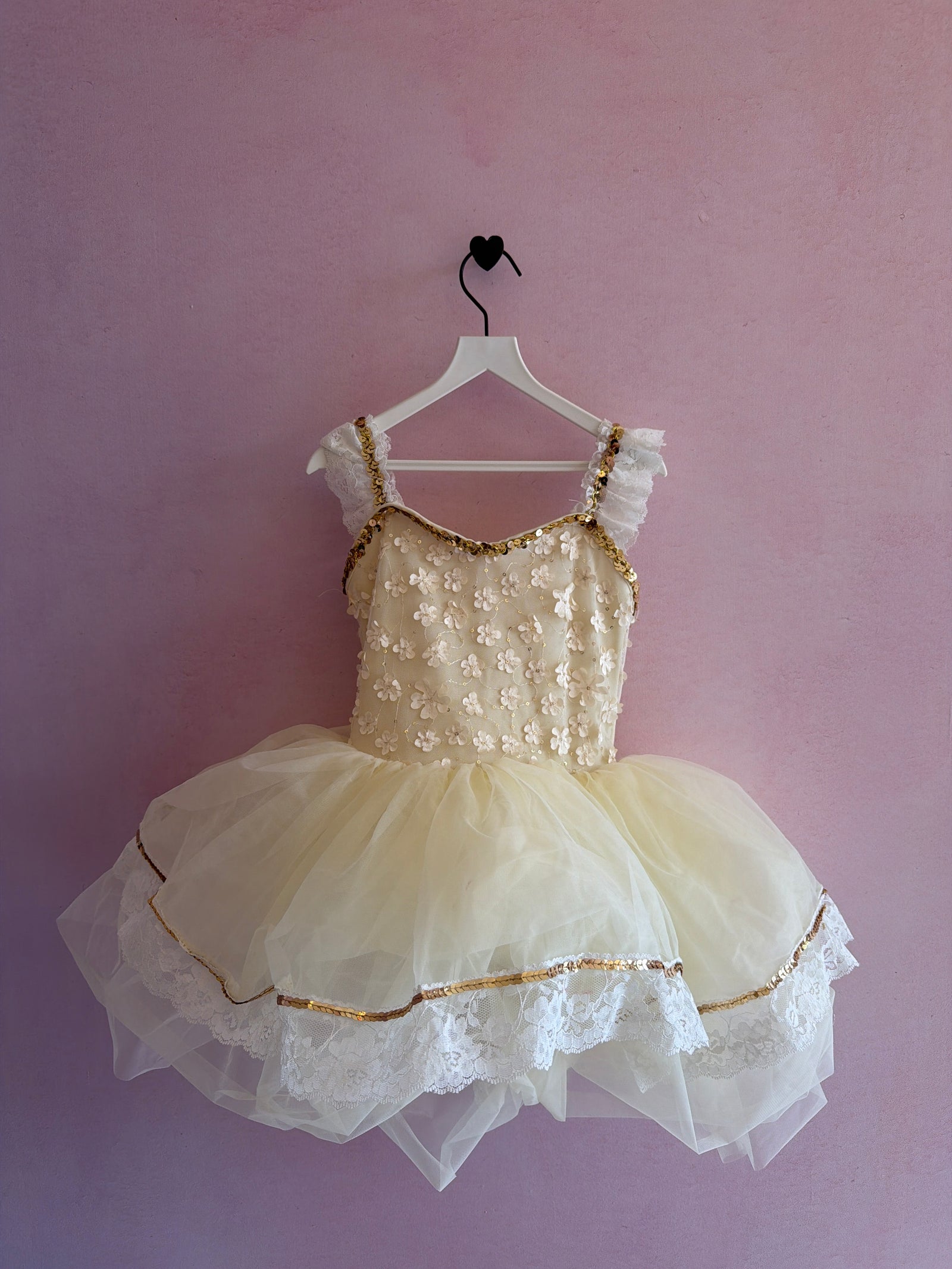 vintage 90s Curtain Call daisy Lace Tulle Ballet Tutu Costume Dress / 6-8