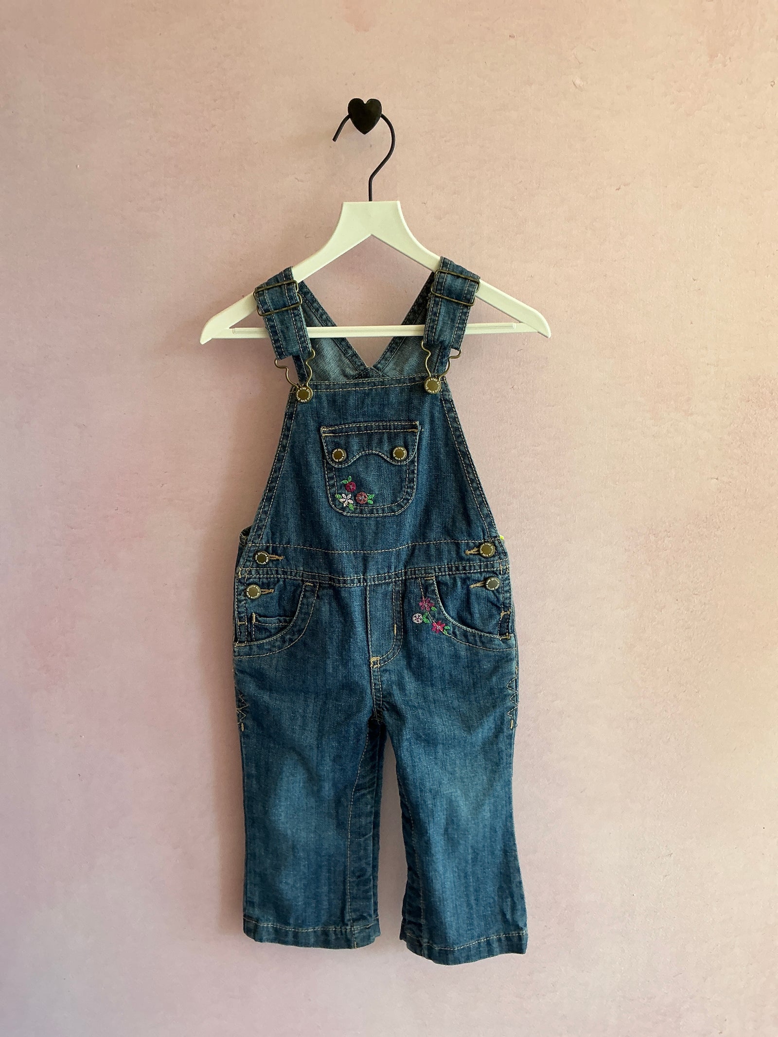 NWTs vintage OshKosh B'gosh zigzag embroidery Overalls / 12 months