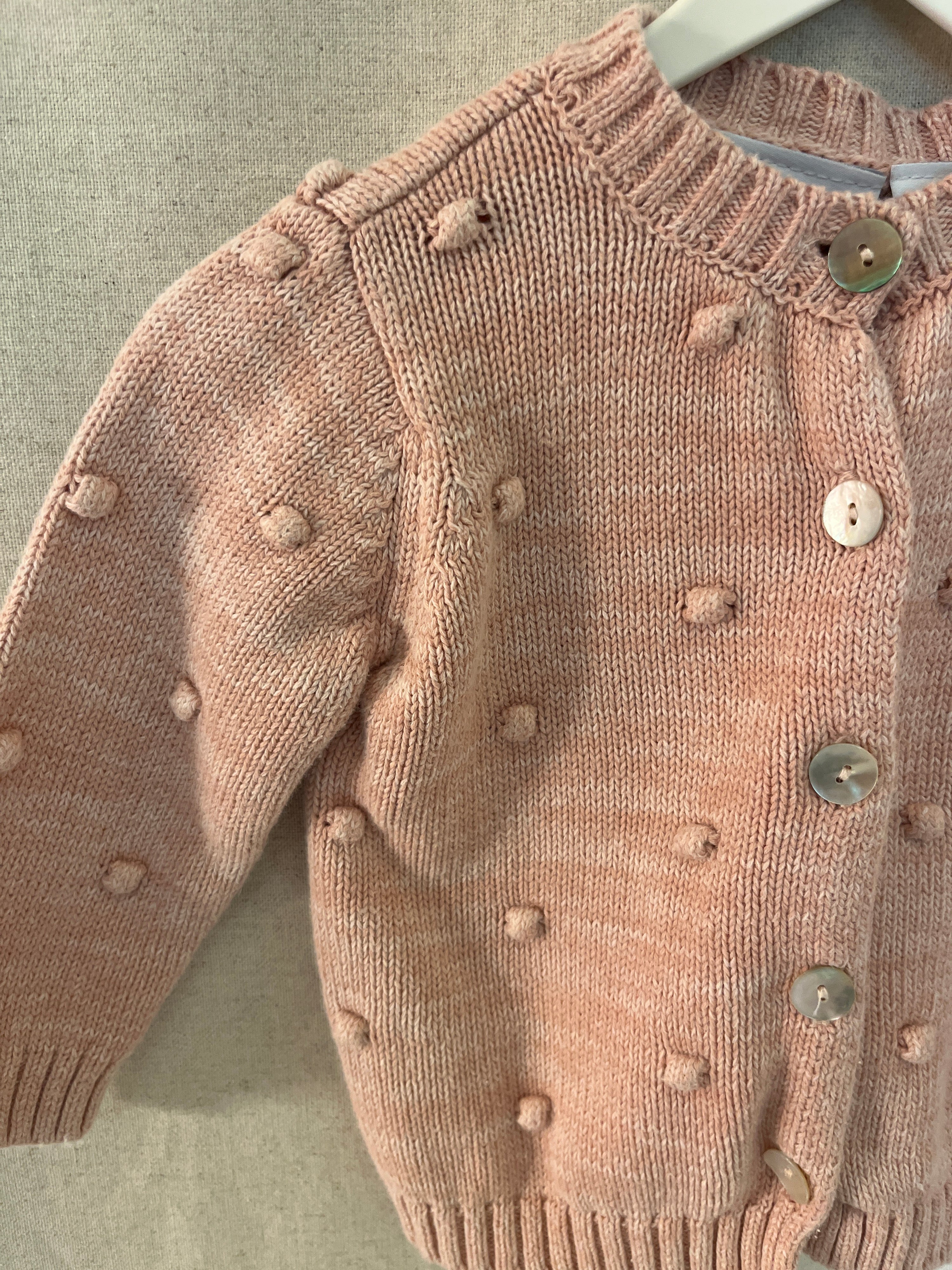 Elegant Baby Pink Dot Sweater / 3-6 months
