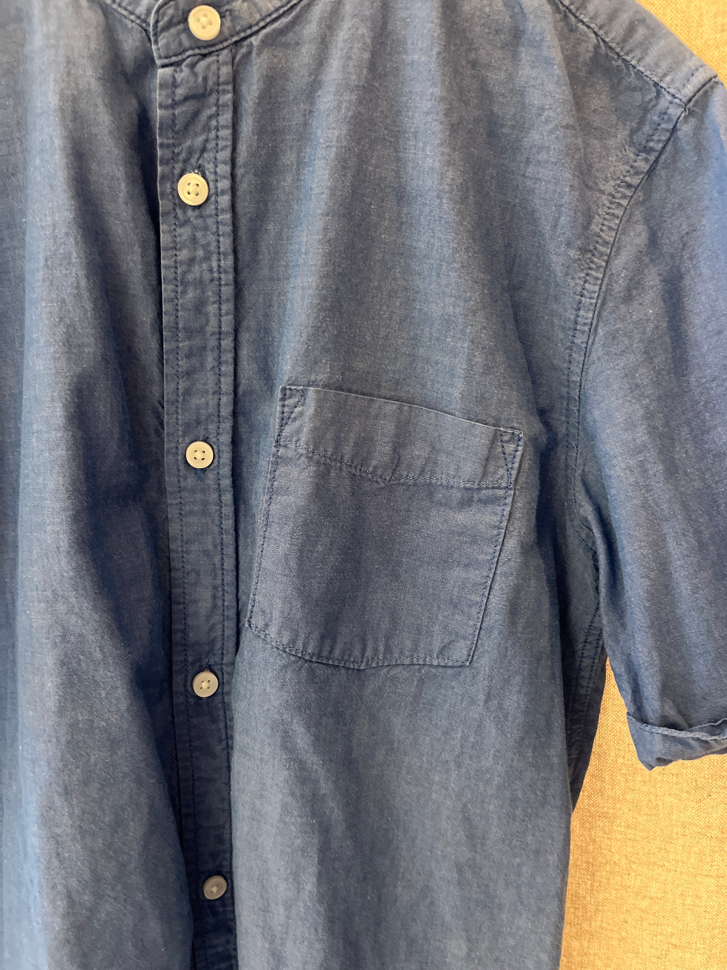H&M Chambray Short Sleeve Button Down / 11-12
