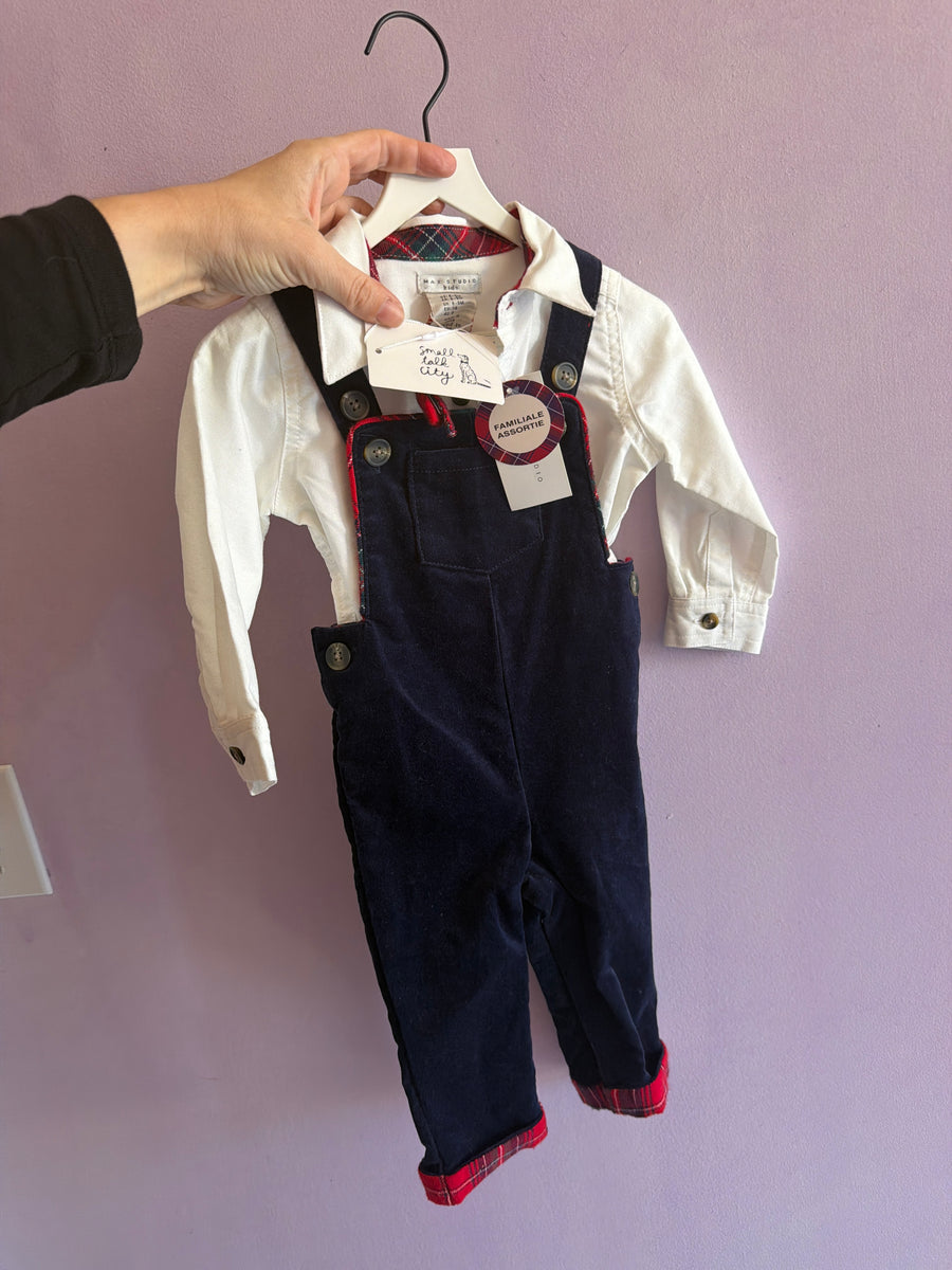 NWT Max Studio Kids Corduroy Set with Shirt and Bow Tie / 6-9 months