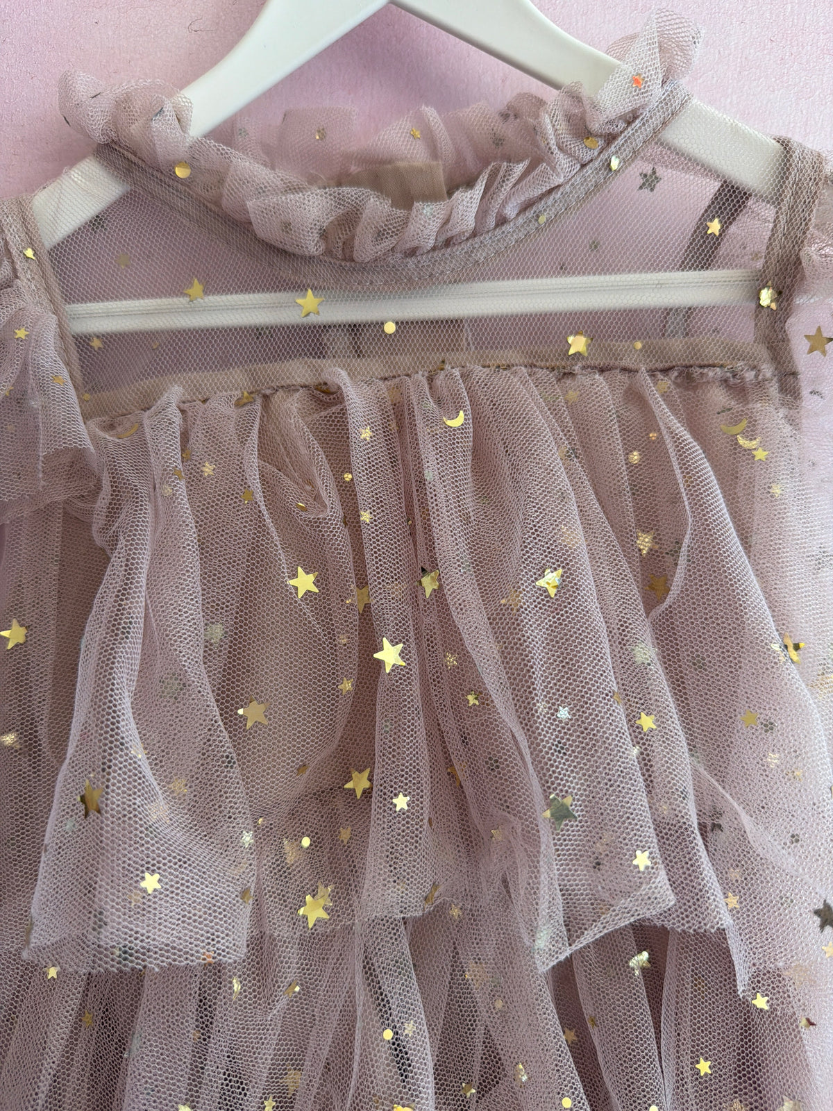Mauve with Confetti Sequin Stars Dress / 3-4