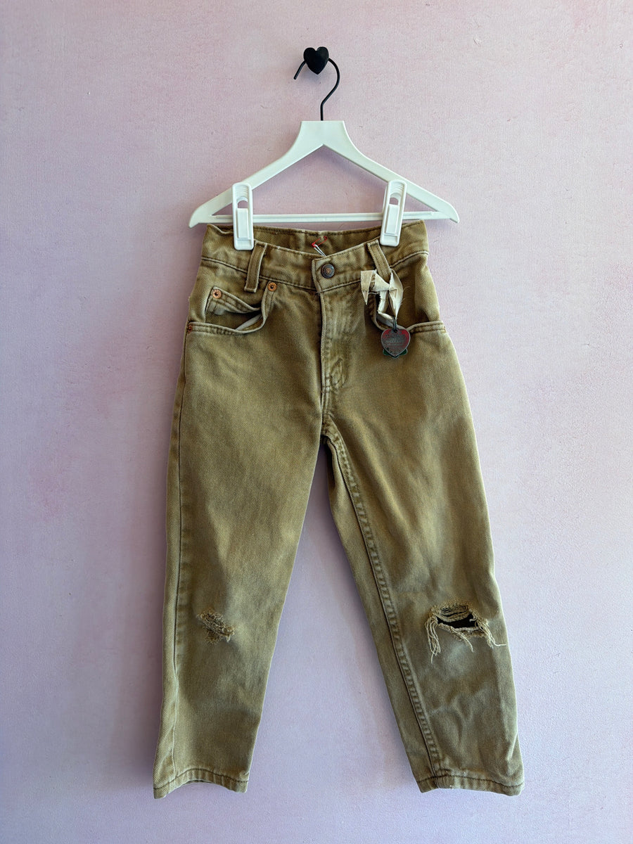 Levi's Tan Jeans / Slim 6 (THRASHED)
