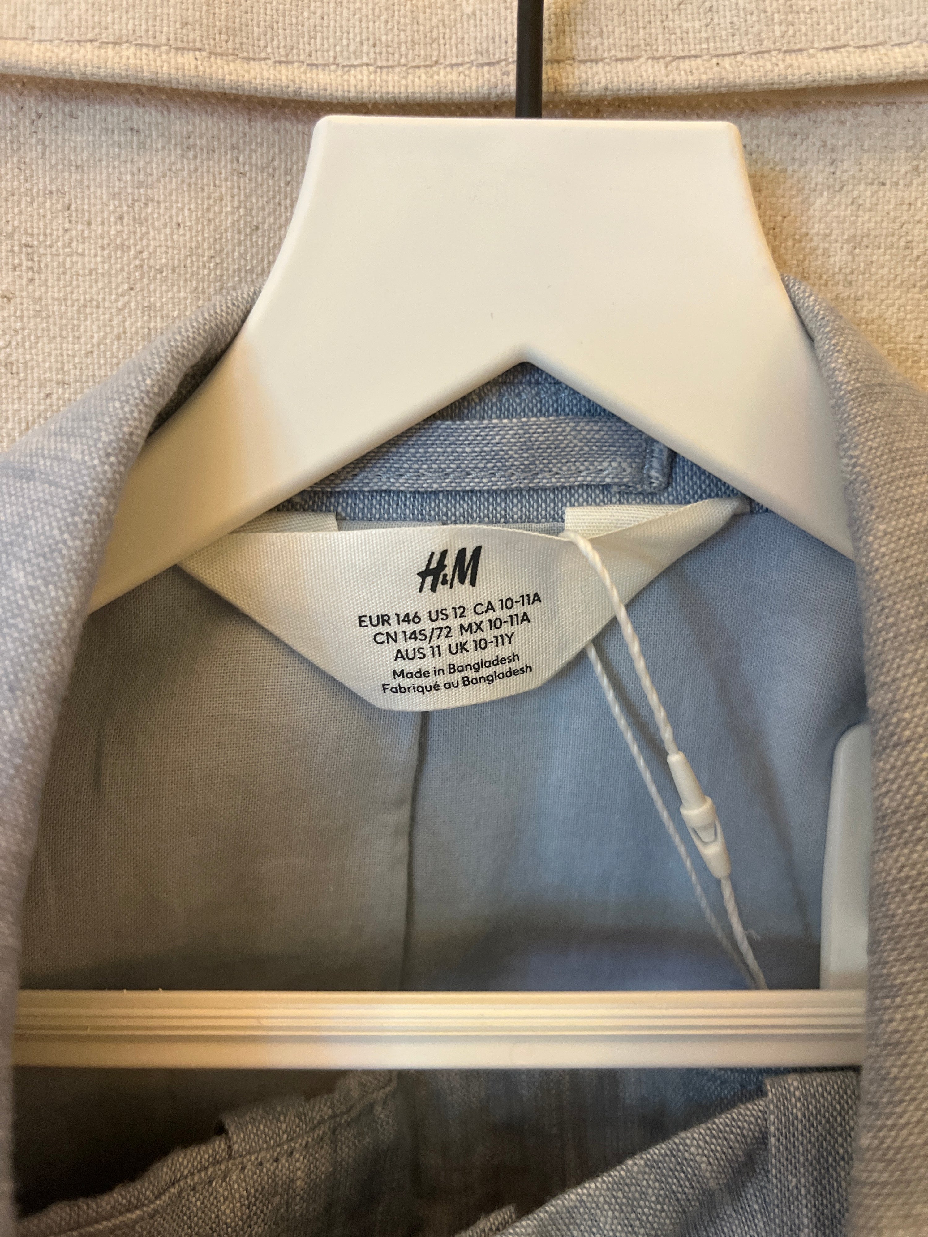 H&M Light Blue Linen Suit / 12 (sleeve lining polyester)